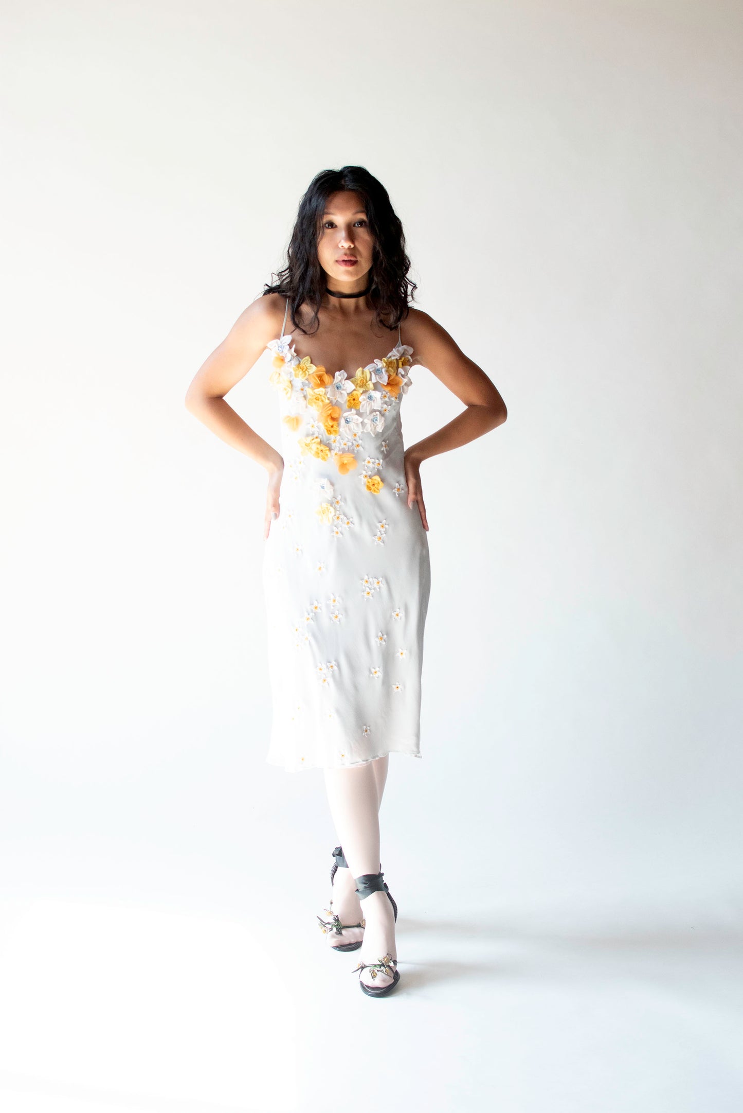 Floral Applique Chiffon Dress | Moschino Cheap & Chic