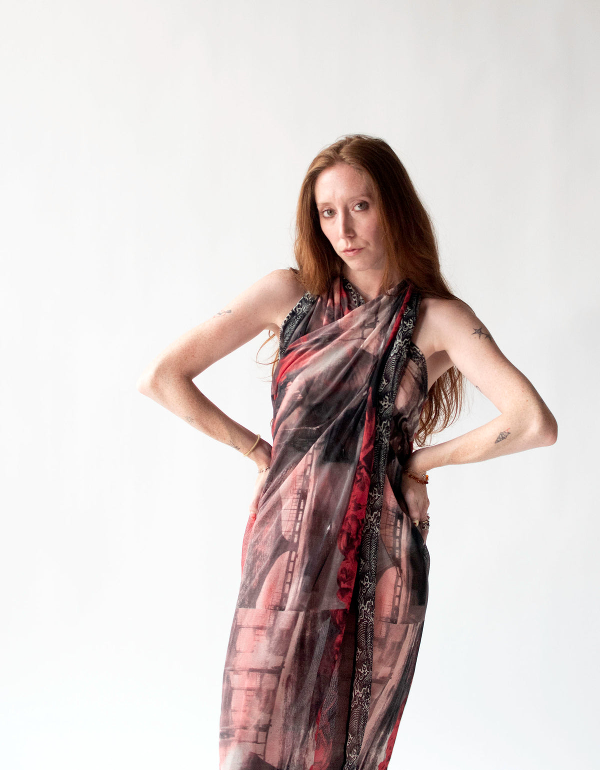 Rose Print Pareo Scarf | Jean Paul Gaultier