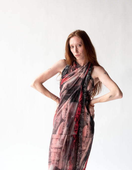 Rose Print Pareo Scarf | Jean Paul Gaultier