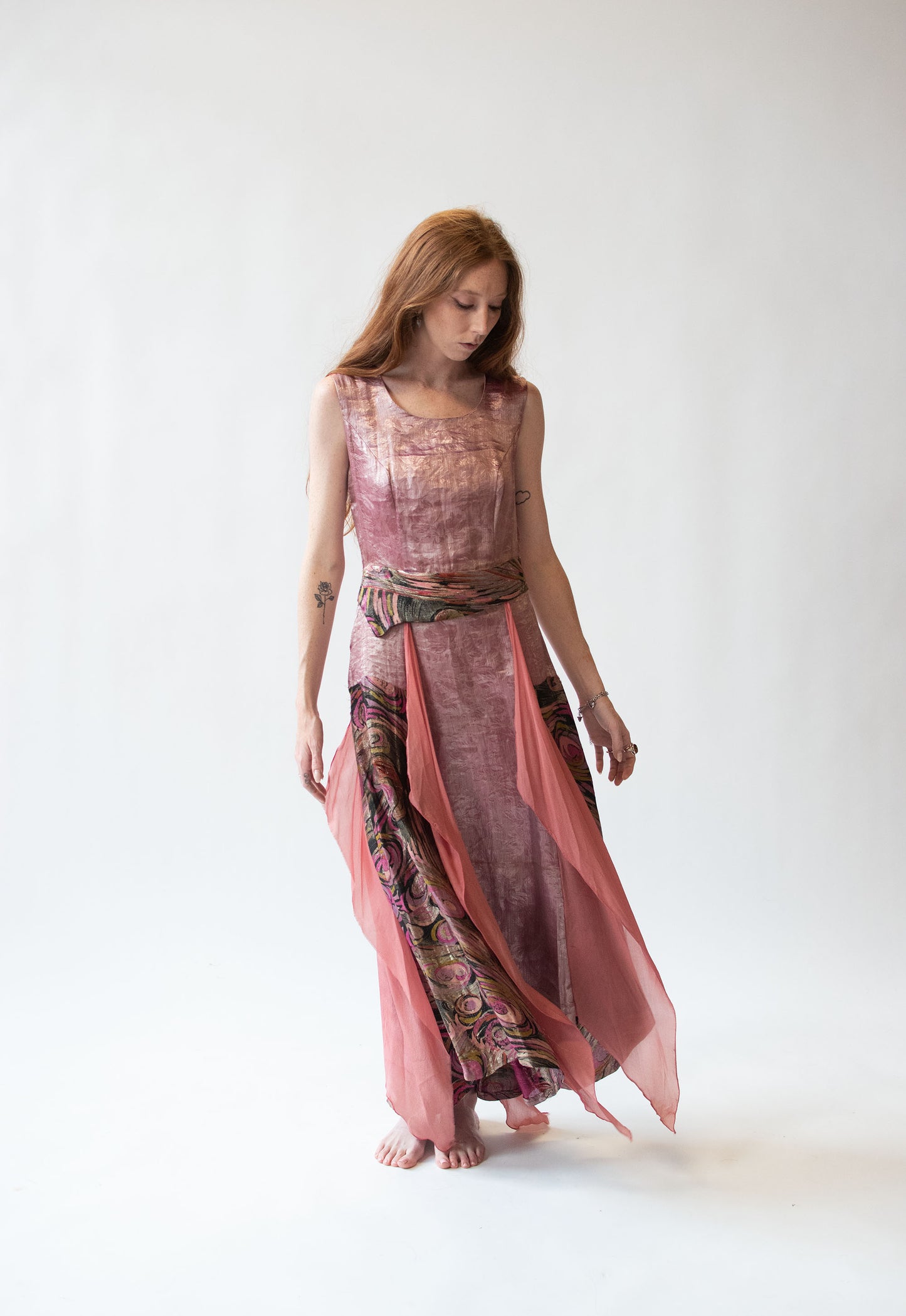 1920s Pink Lamé Dress