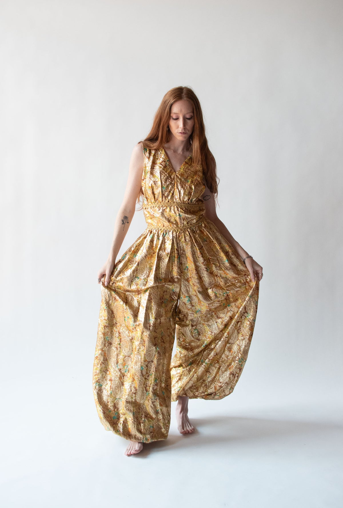 1960s Gold Lame Jumpsuit