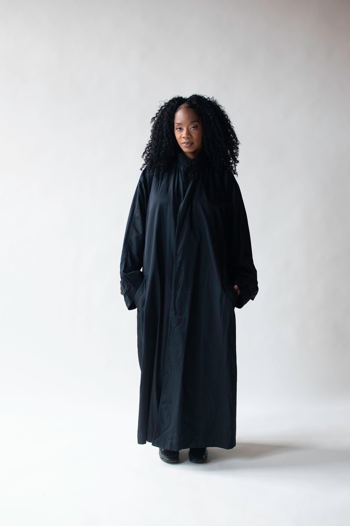 1980s Black Windcoat | Issey Miyake