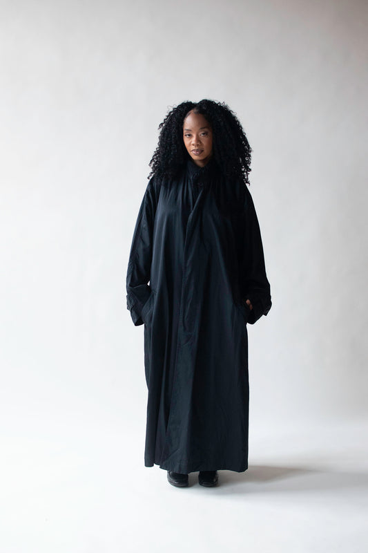 1980s Black Windcoat | Issey Miyake