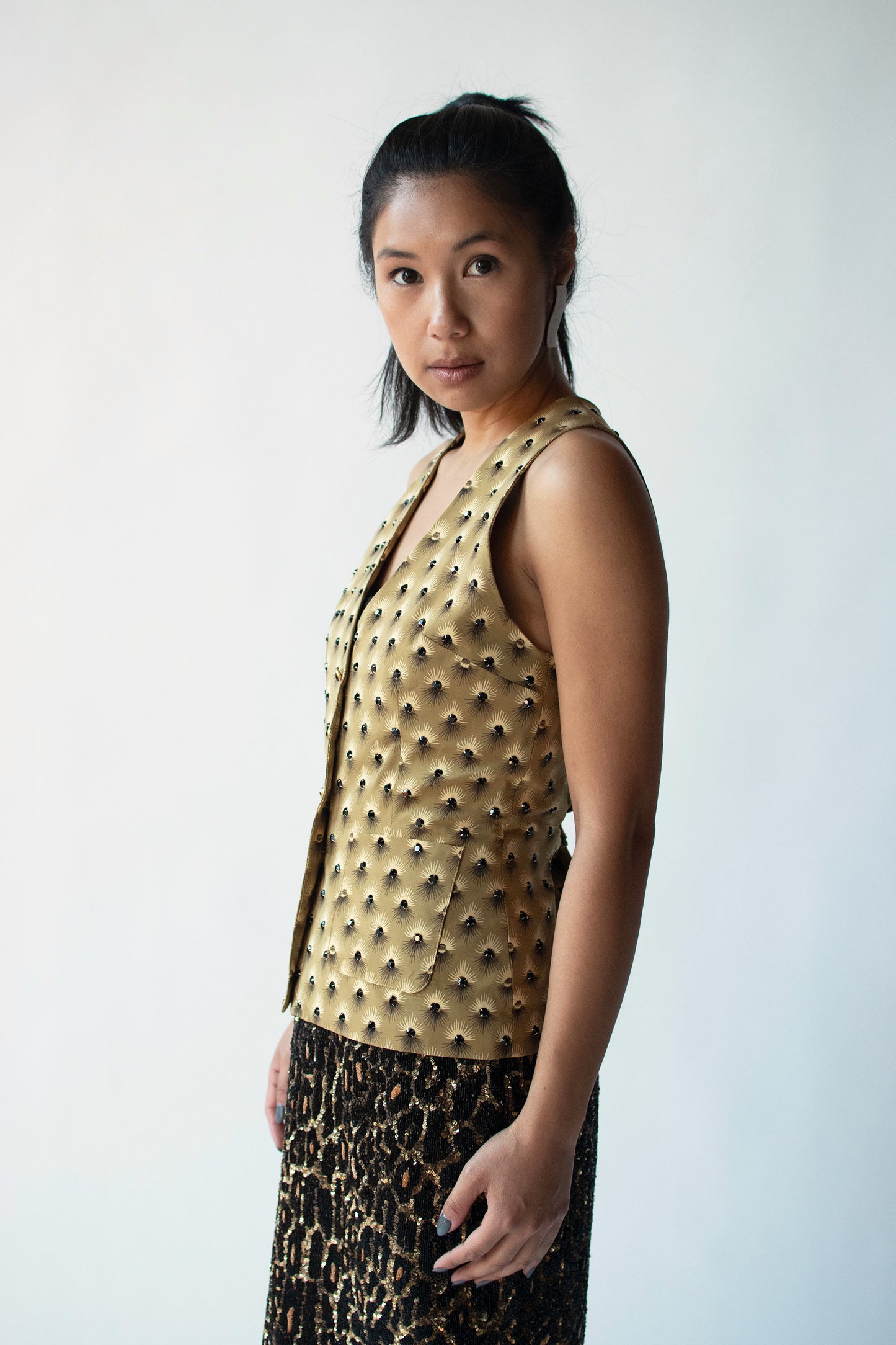 Upholstry Print Silk Vest | Todd Oldham F/W 1992