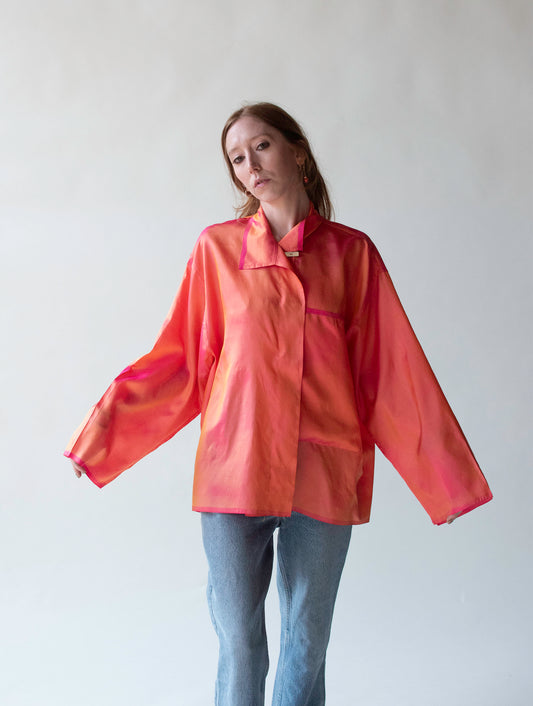 1990s Iridescent Silk Blouse | Michel Leger