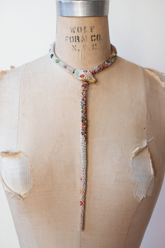 Bead Crochet Snake | Crystal Rainbow Flower