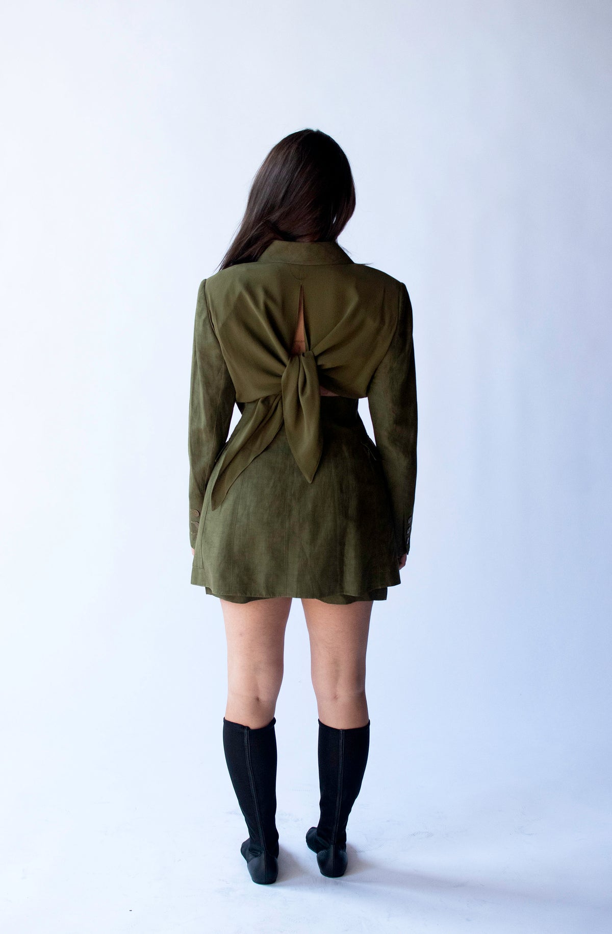 Olive Shorts Suit | Claude Montana
