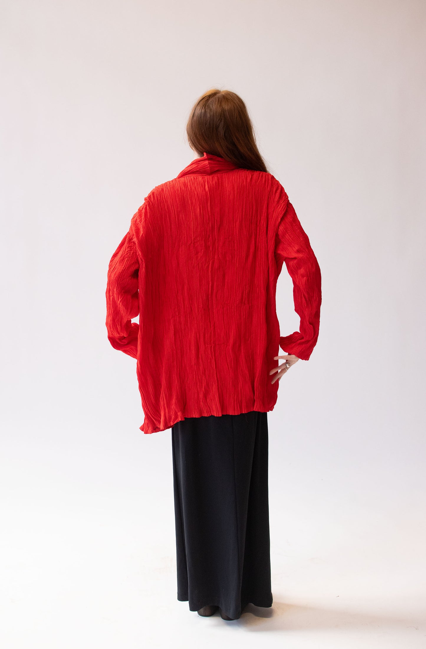 Vermillion Plisse Jacket | Issey Miyake