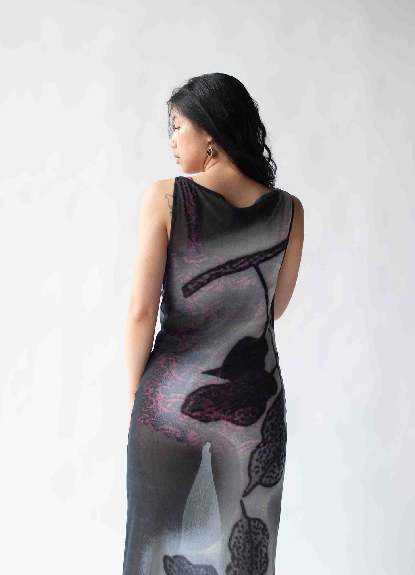 1990s Printed Mesh Dress | Vivienne Tam