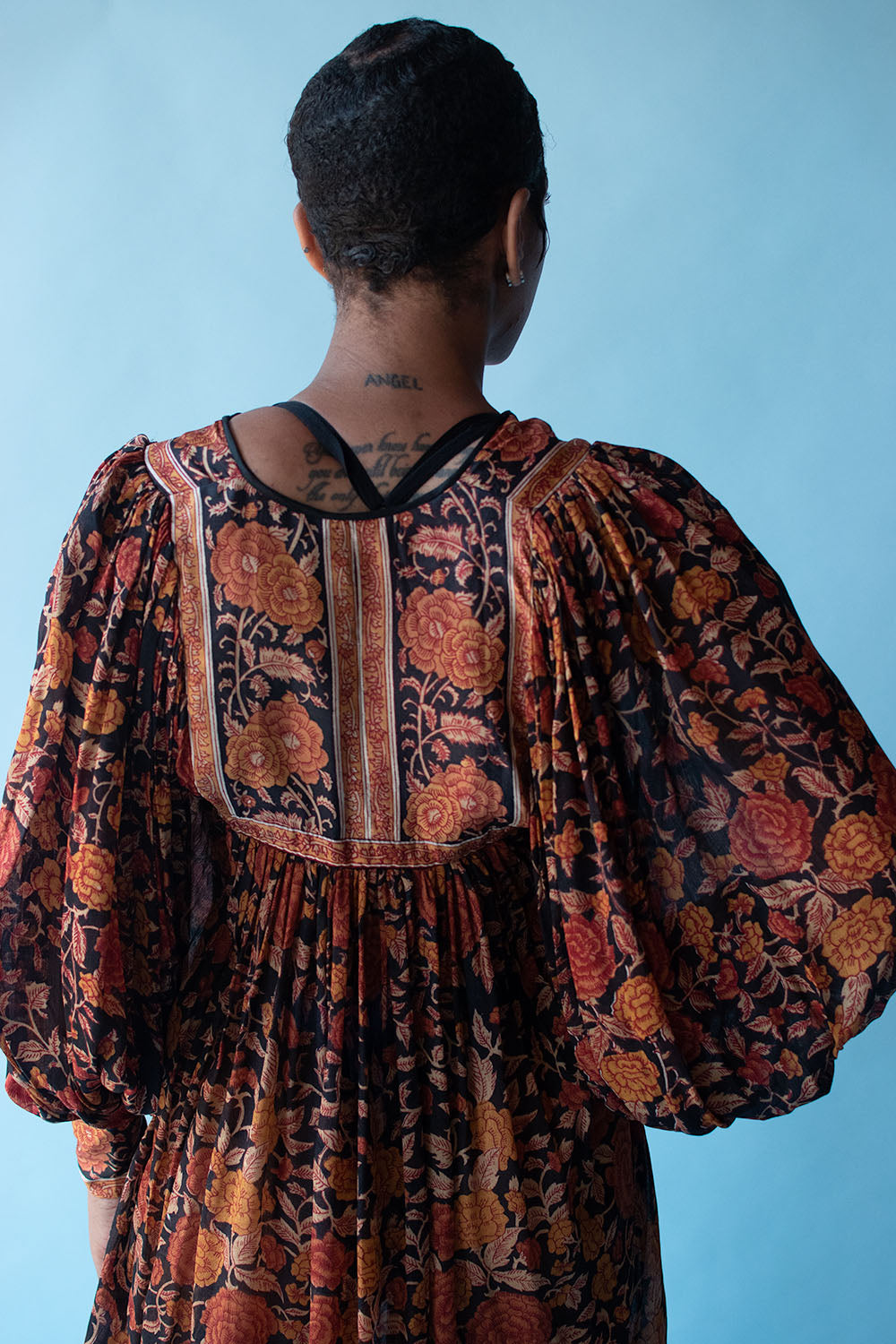 1970s Balloon Sleeve Silk Dress | Ritu Kumar for Judith Ann