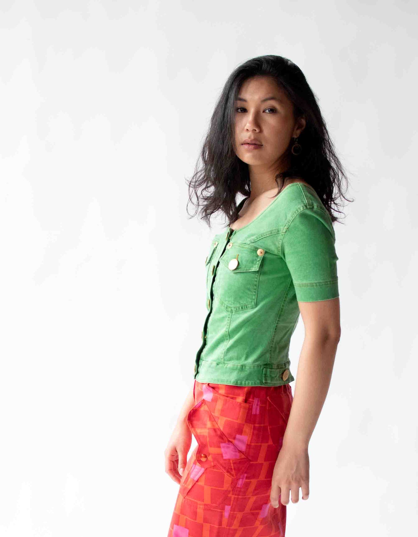 1990s Green Denim Shirt | Moschino Jeans