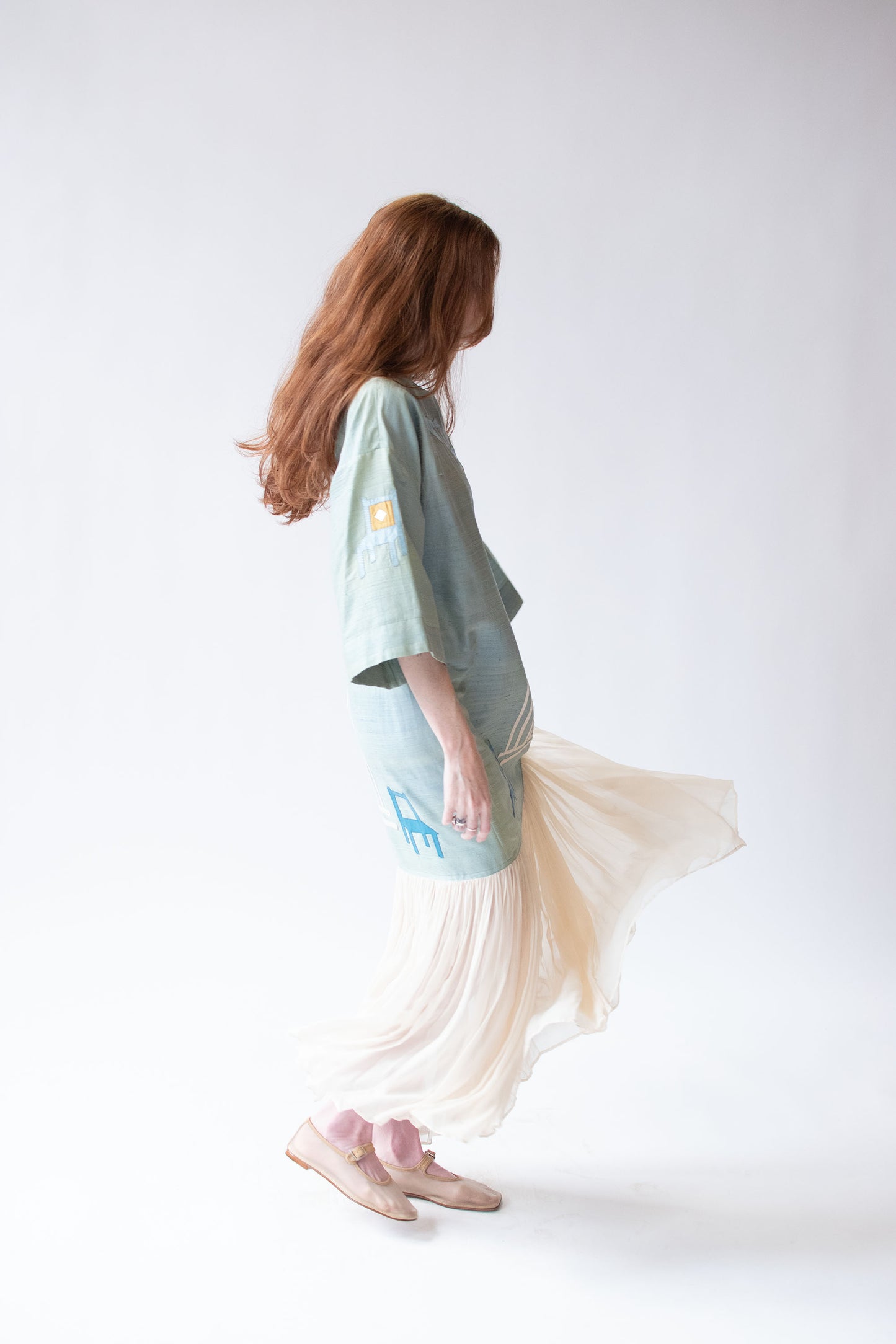 1980s Silk Dress w/ Applique | Tim Jocelyn