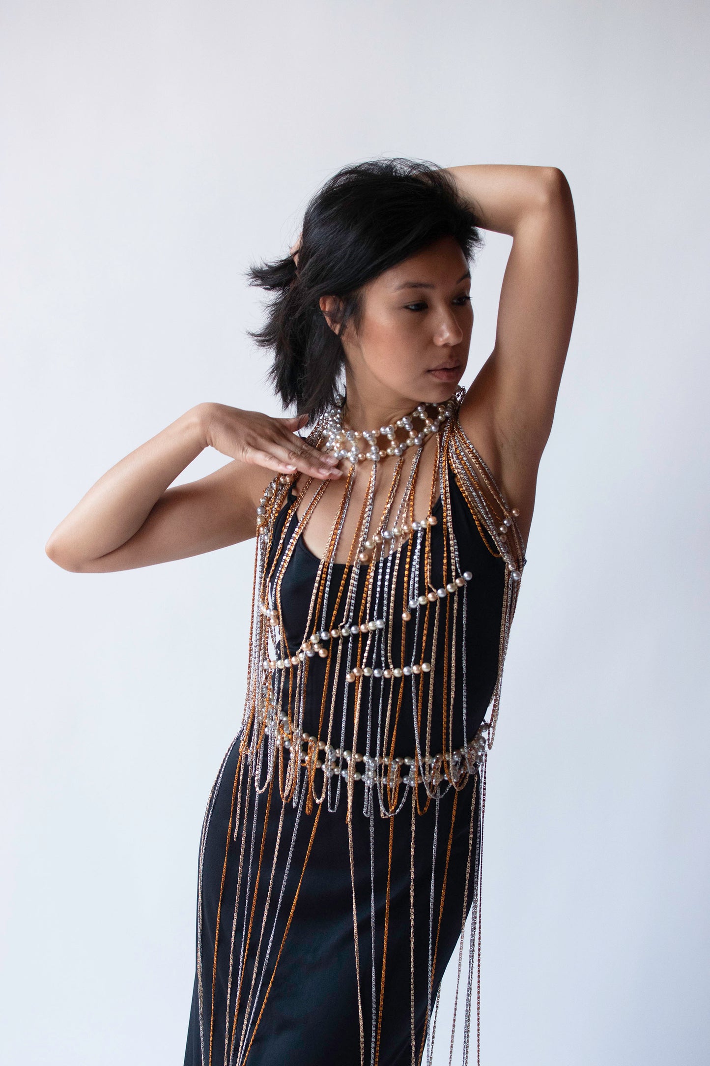 1970s Pearl & Chain Top | Loris Azzaro