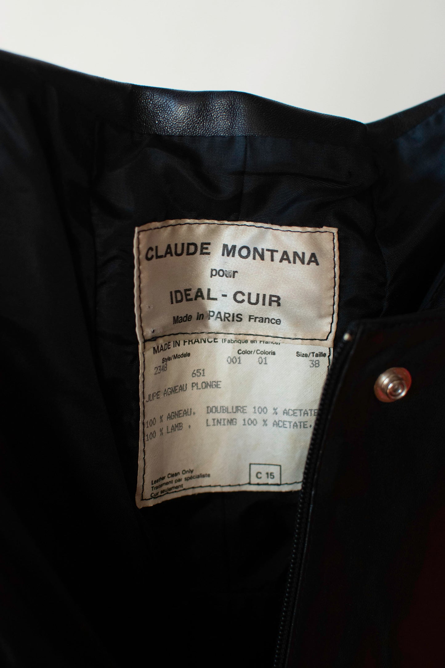 1980s Black Leather Skirt | Claude Montana
