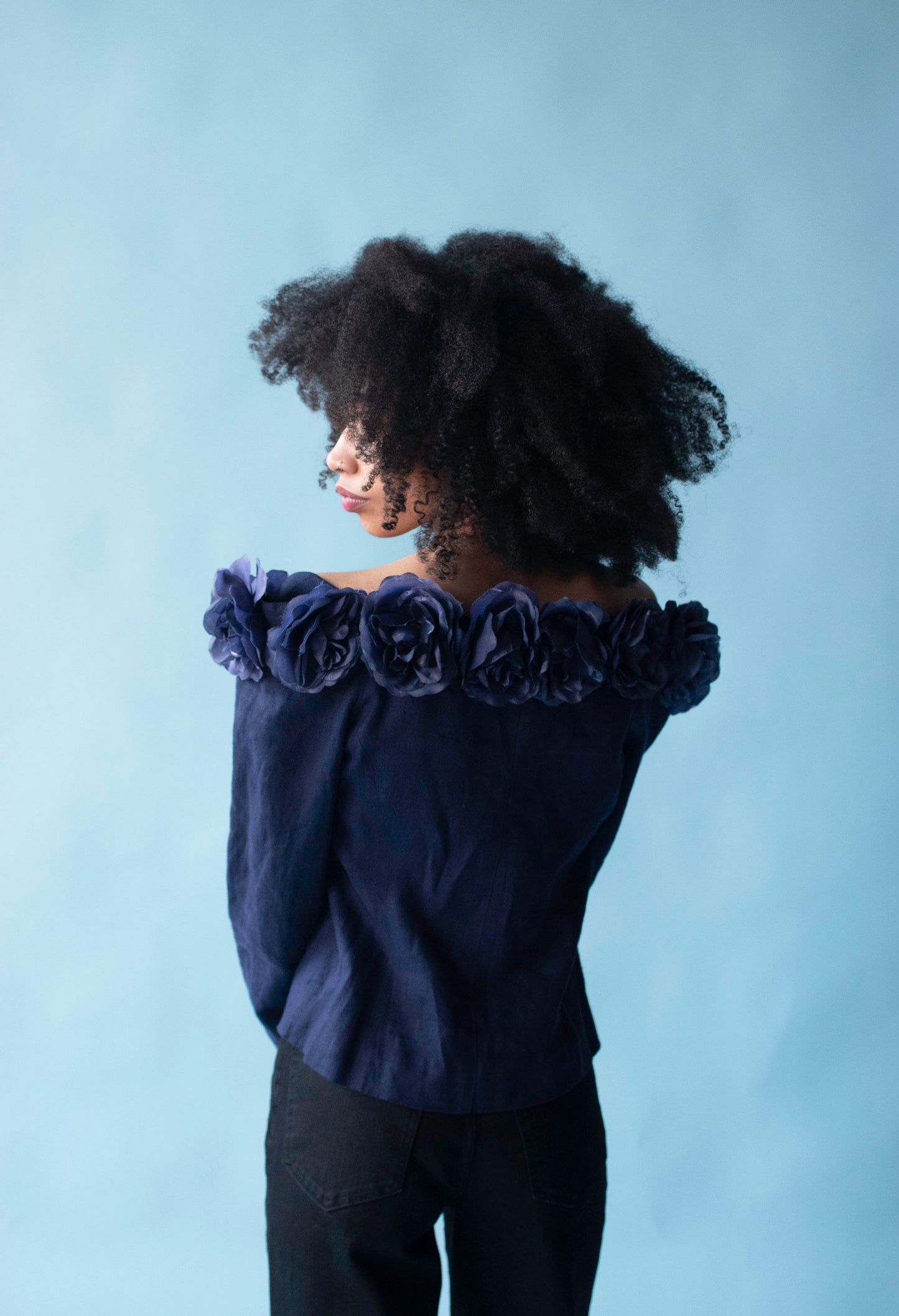 1990s Linen Jacket w/ Flowers | Lulu Bravo