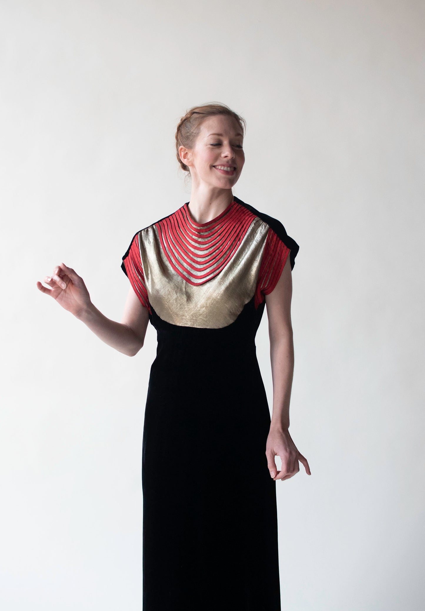 1930s Silk Velvet Dress