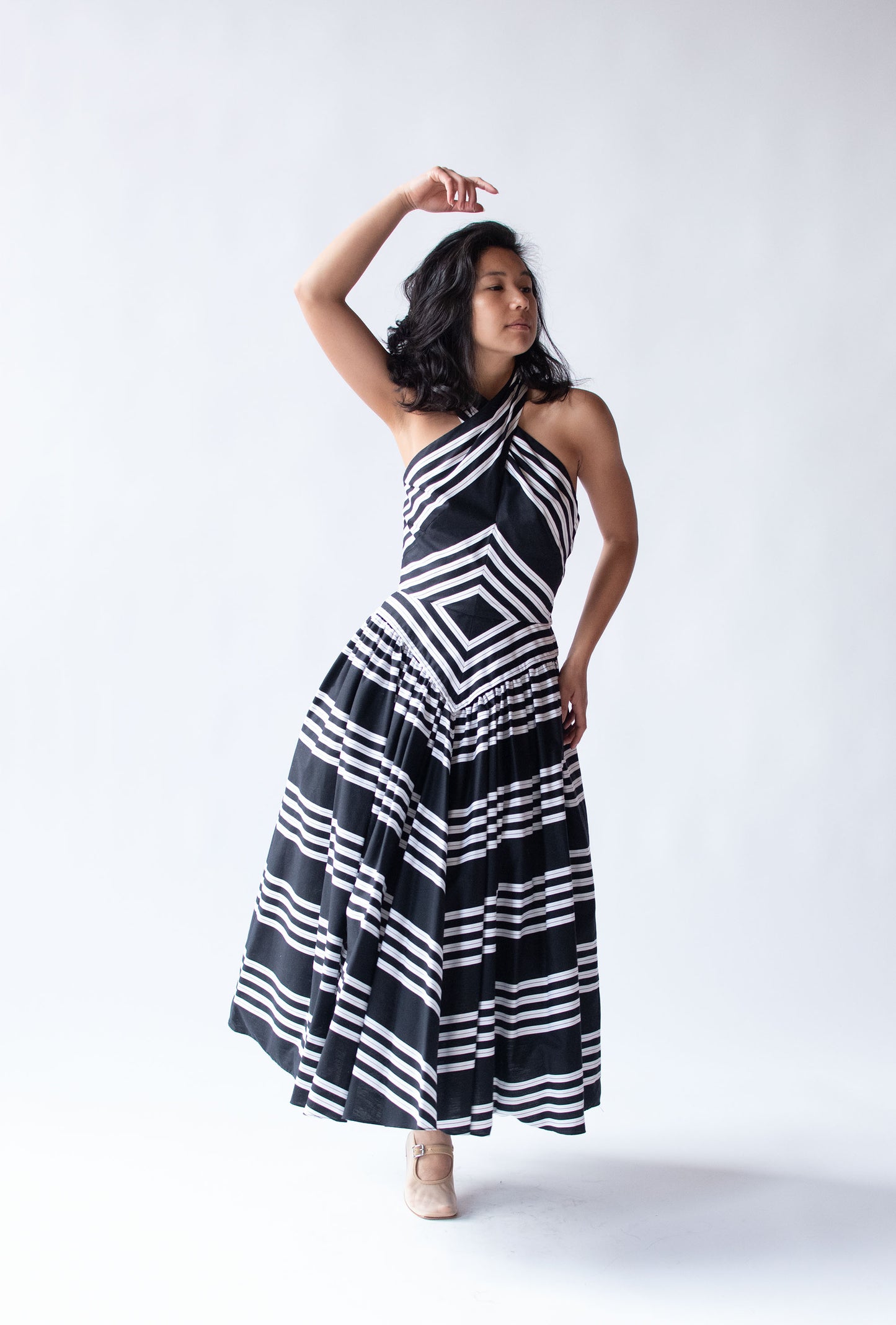 Chevron Halter Dress | Victor Costa