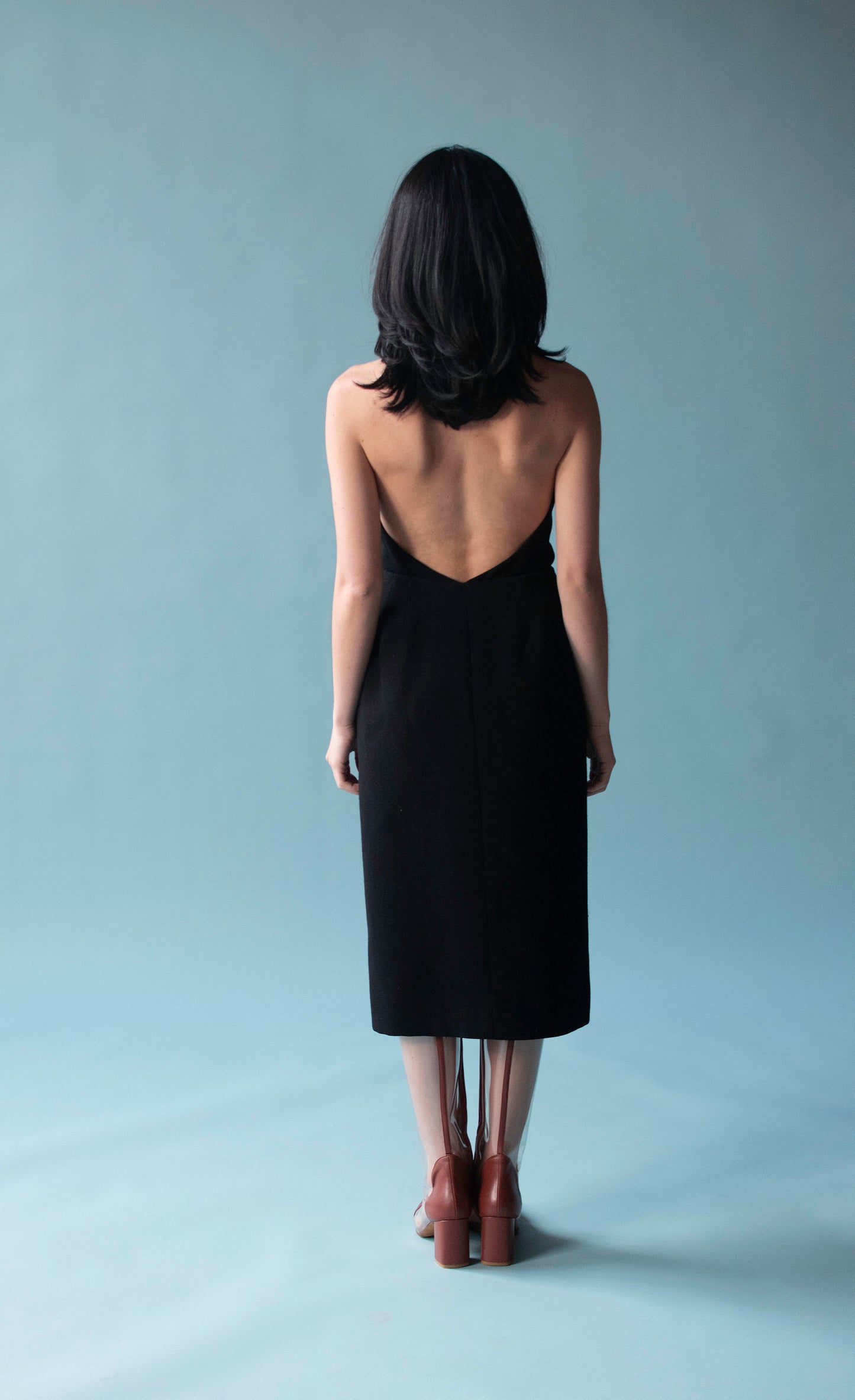 1970s Black Halter Dress | Halston