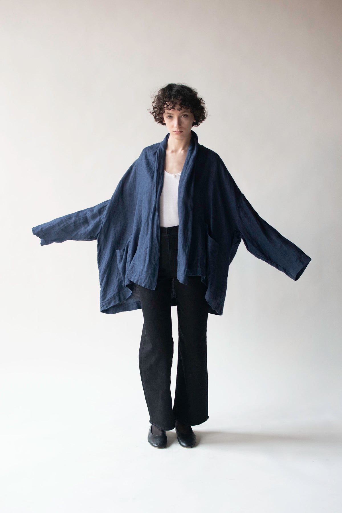 Navy Linen Jacket | G Gigli
