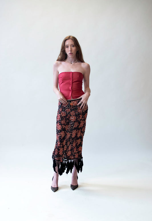 Devoré Velvet Skirt | Voyage Invest in the Original