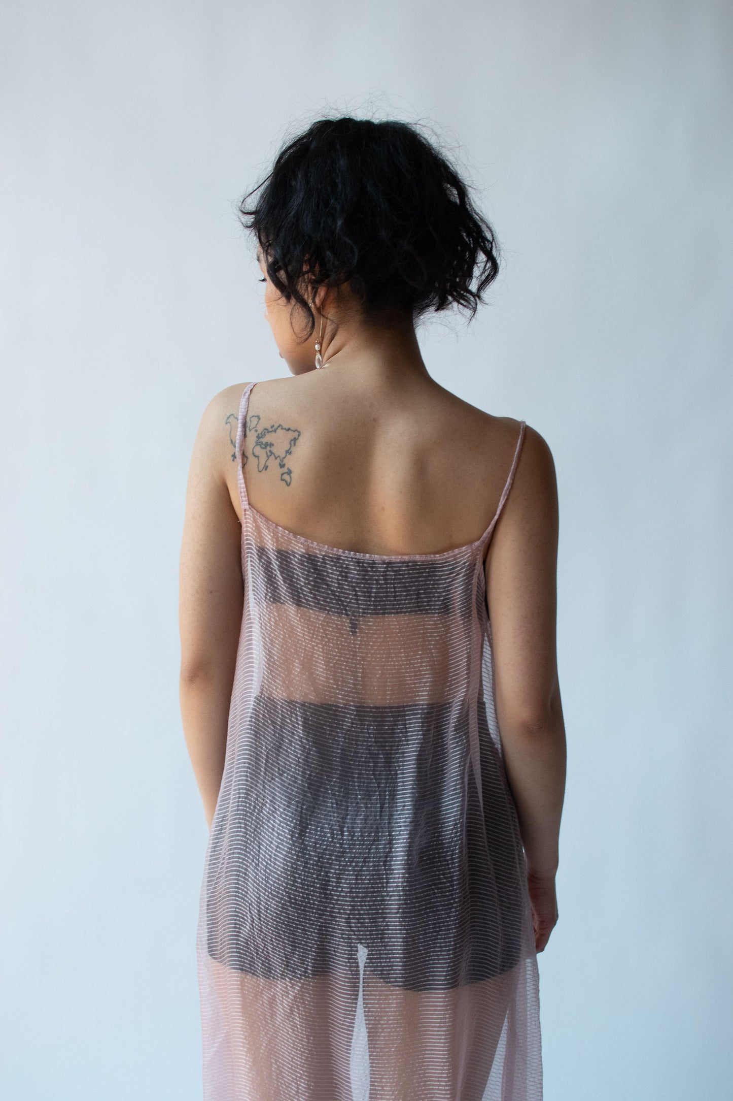 1990s Pale Pink Chiffon Slip Dress