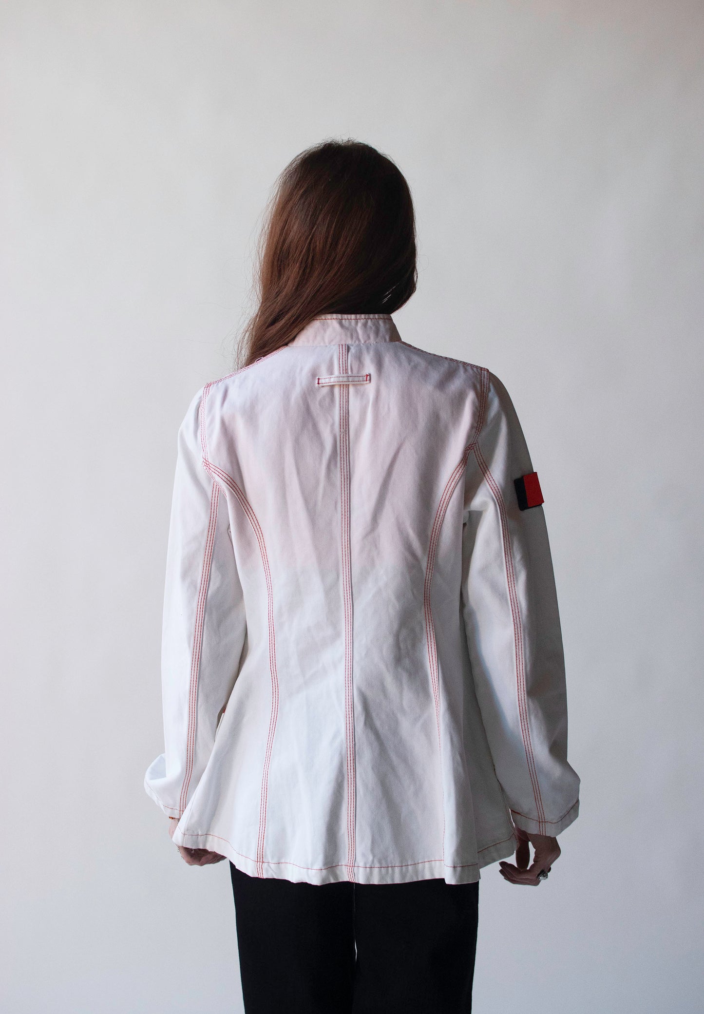 White Jacket w/ Contrast Stitching | Gaultier Jeans