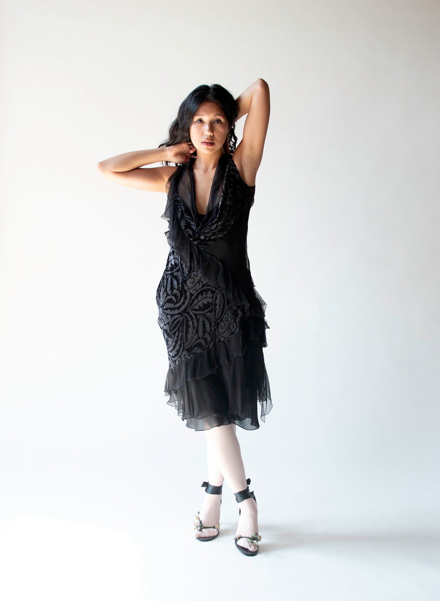 Black Chiffon Dress | John Galliano