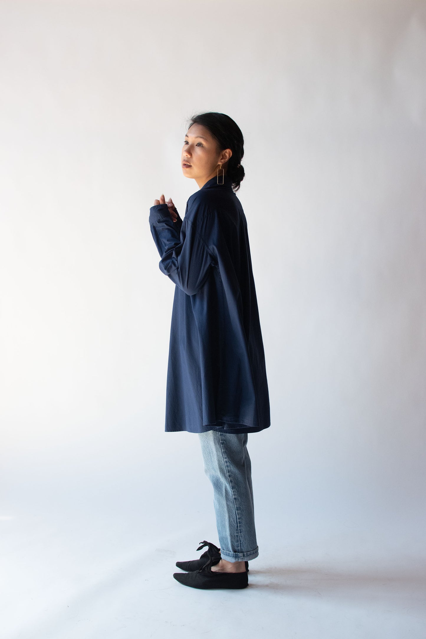 1990s Navy Blue Tunic | Romeo Gigli