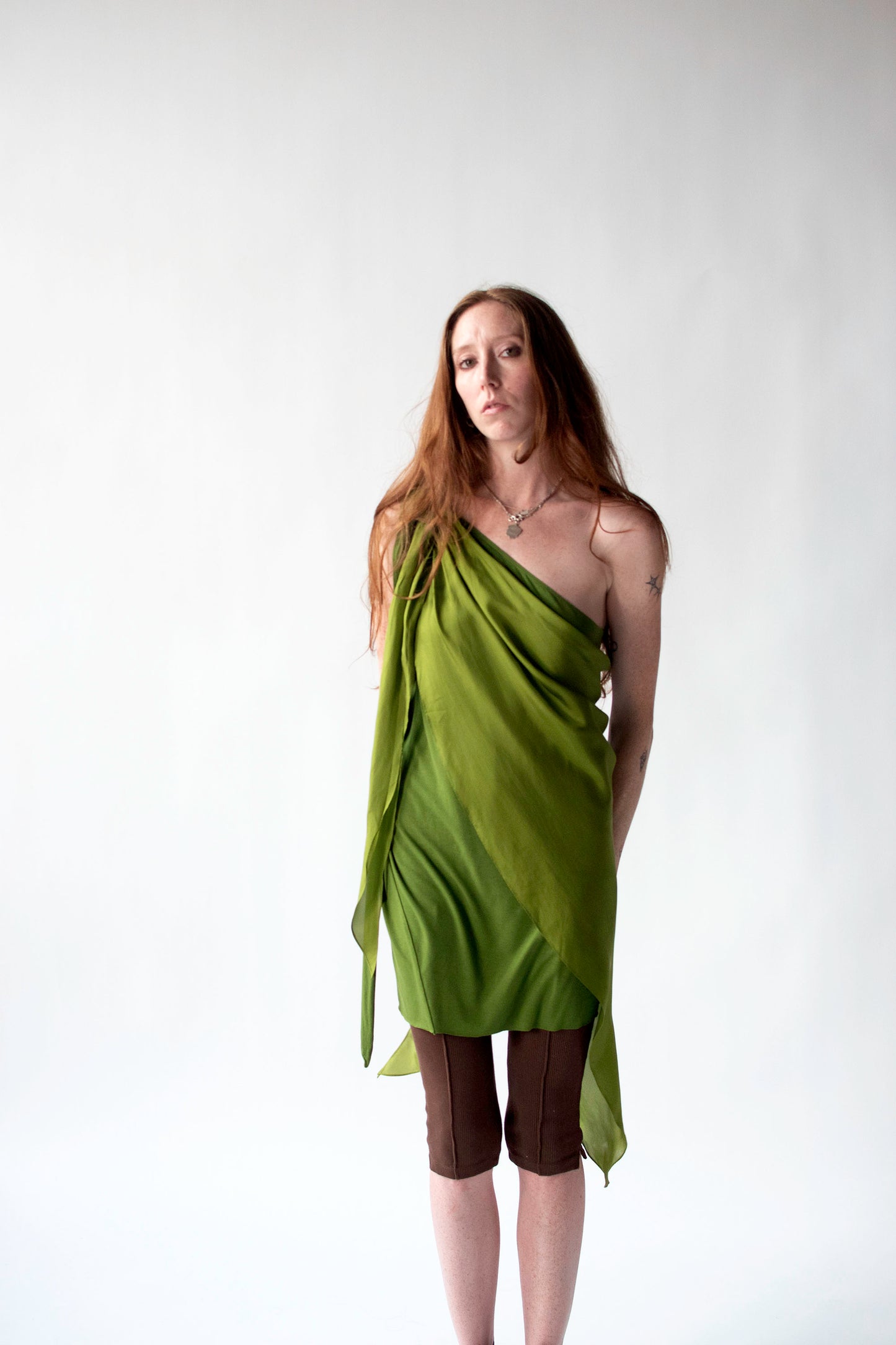 Green Jersey & Silk Tunic | DKNY