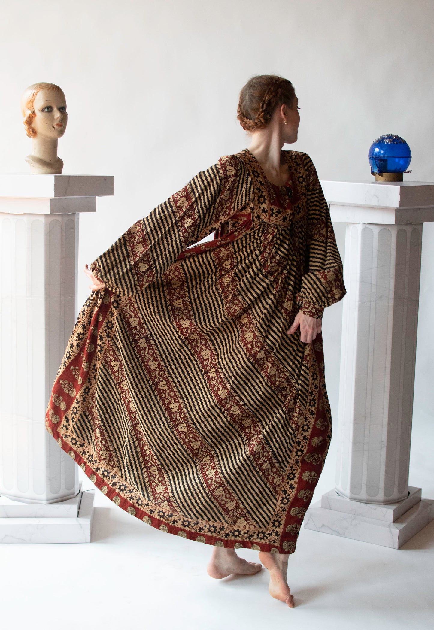 1970s Block Print Dress