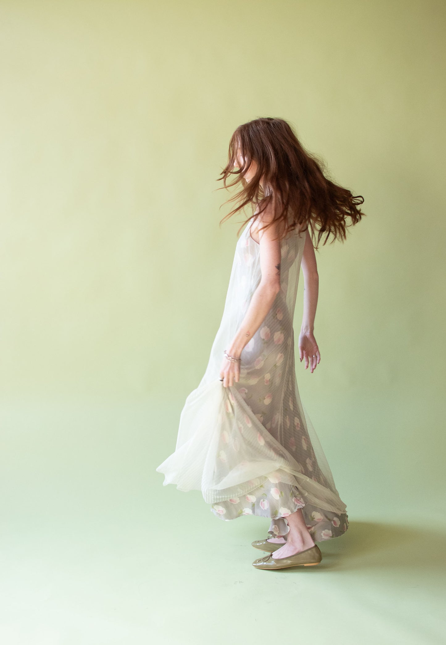 Sheer Overlay floral Print Dress | Emporio Armani