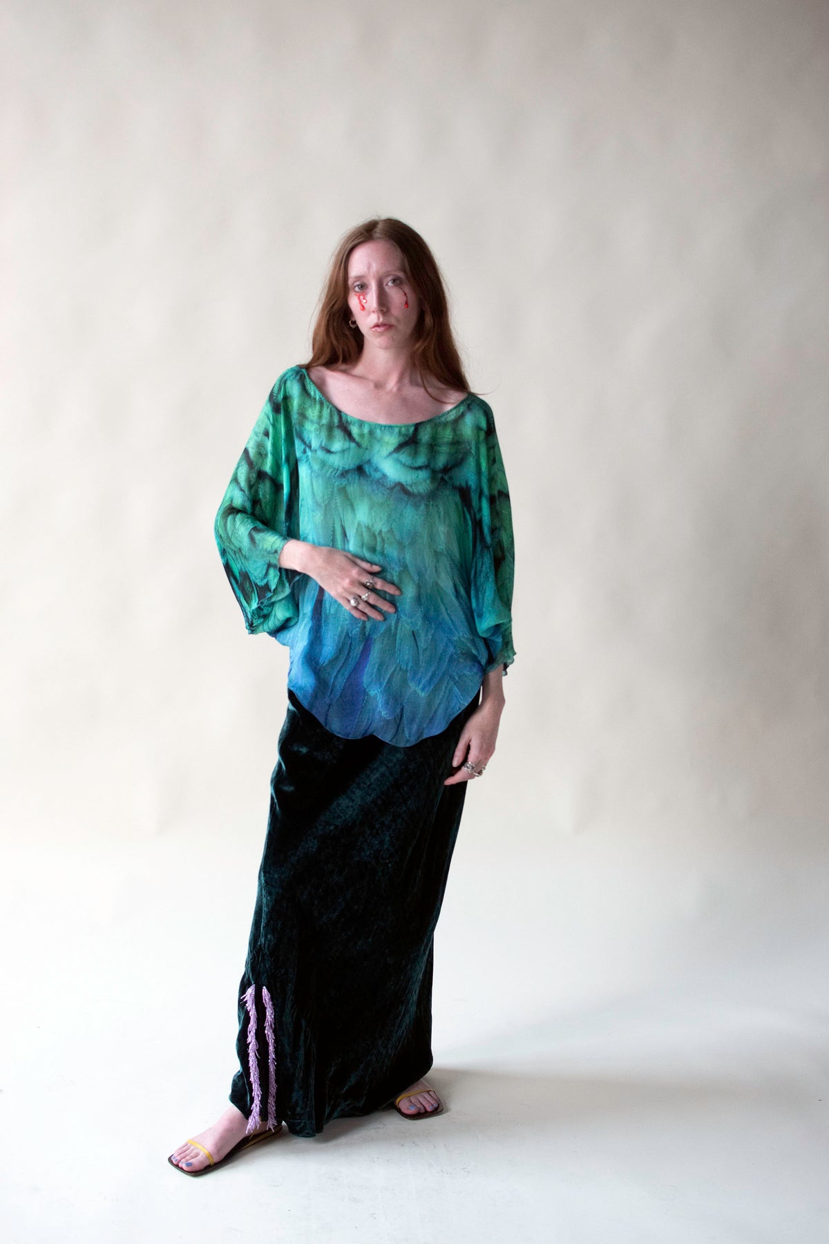Feather Print Silk Tunic | Roberto Cavalli