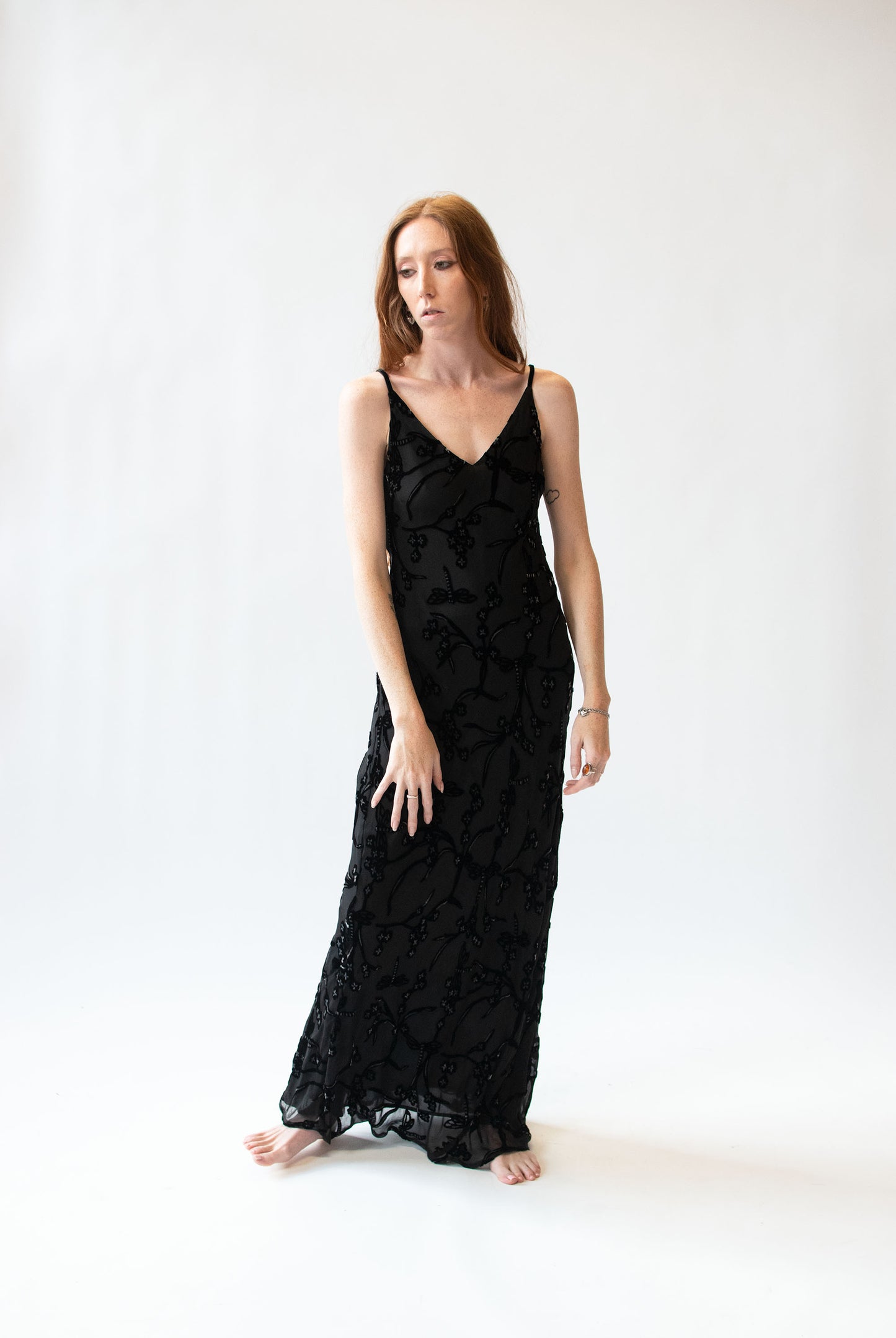 1990s Bias Cut Devore Dress