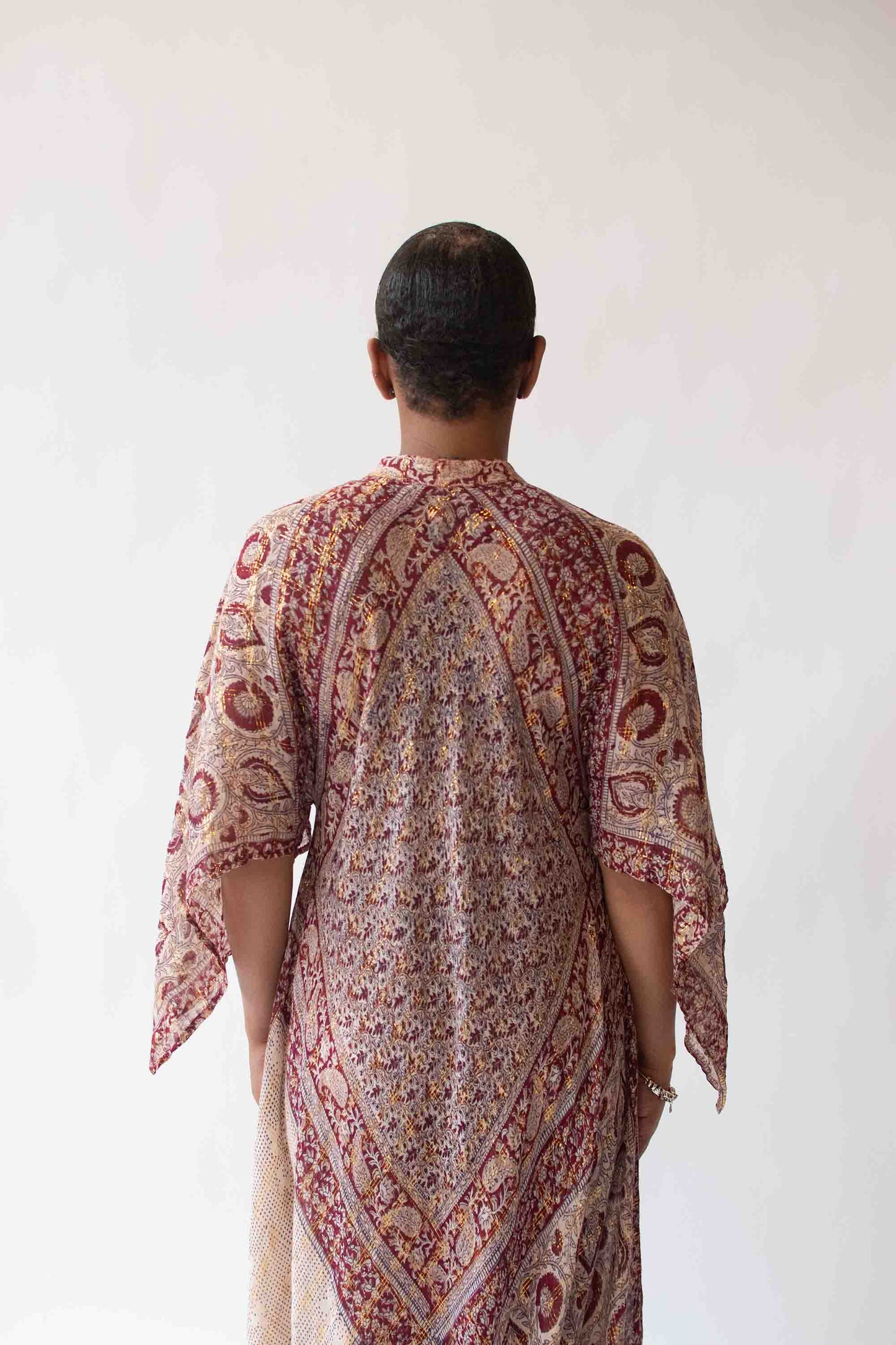 1970s Indian Gauze Lurex Caftan | Abraham and Straus