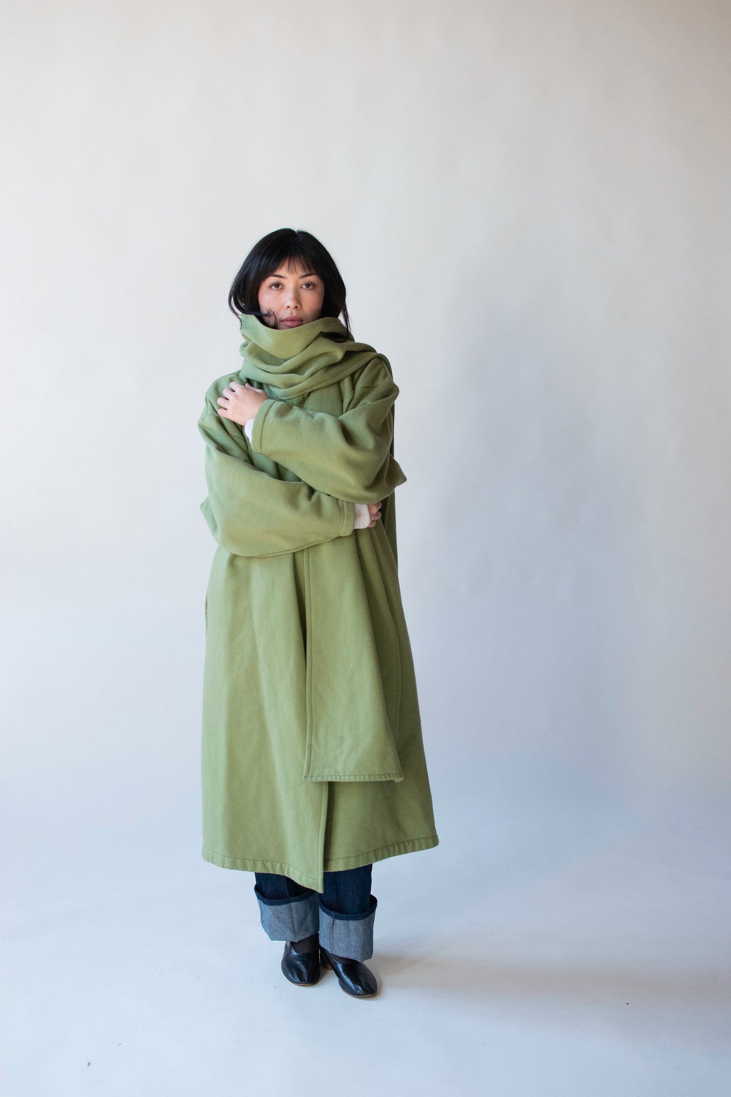 Green Scarf Coat | Norma Kamali