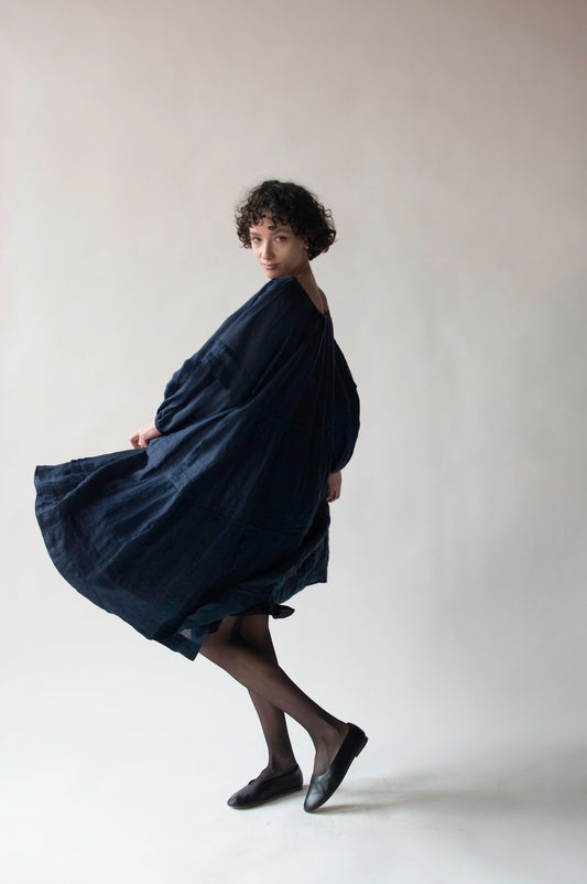 Navy Linen Dress | Laura Biagiotti