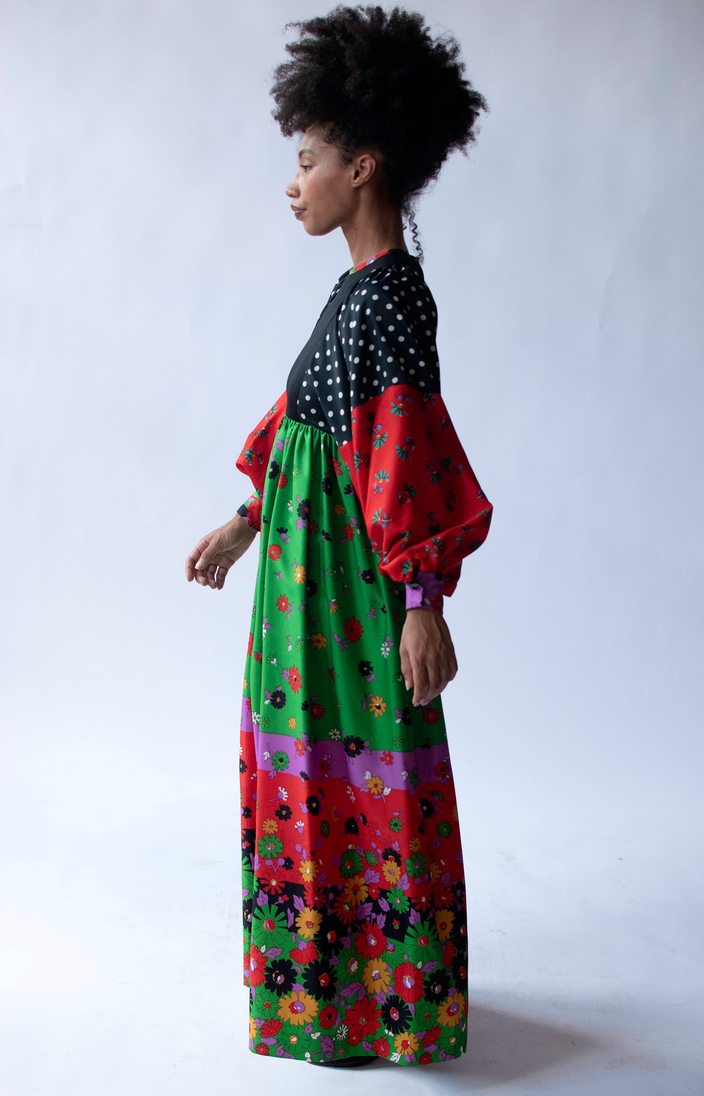 1970s Mixed Print Dress | Youth Guild