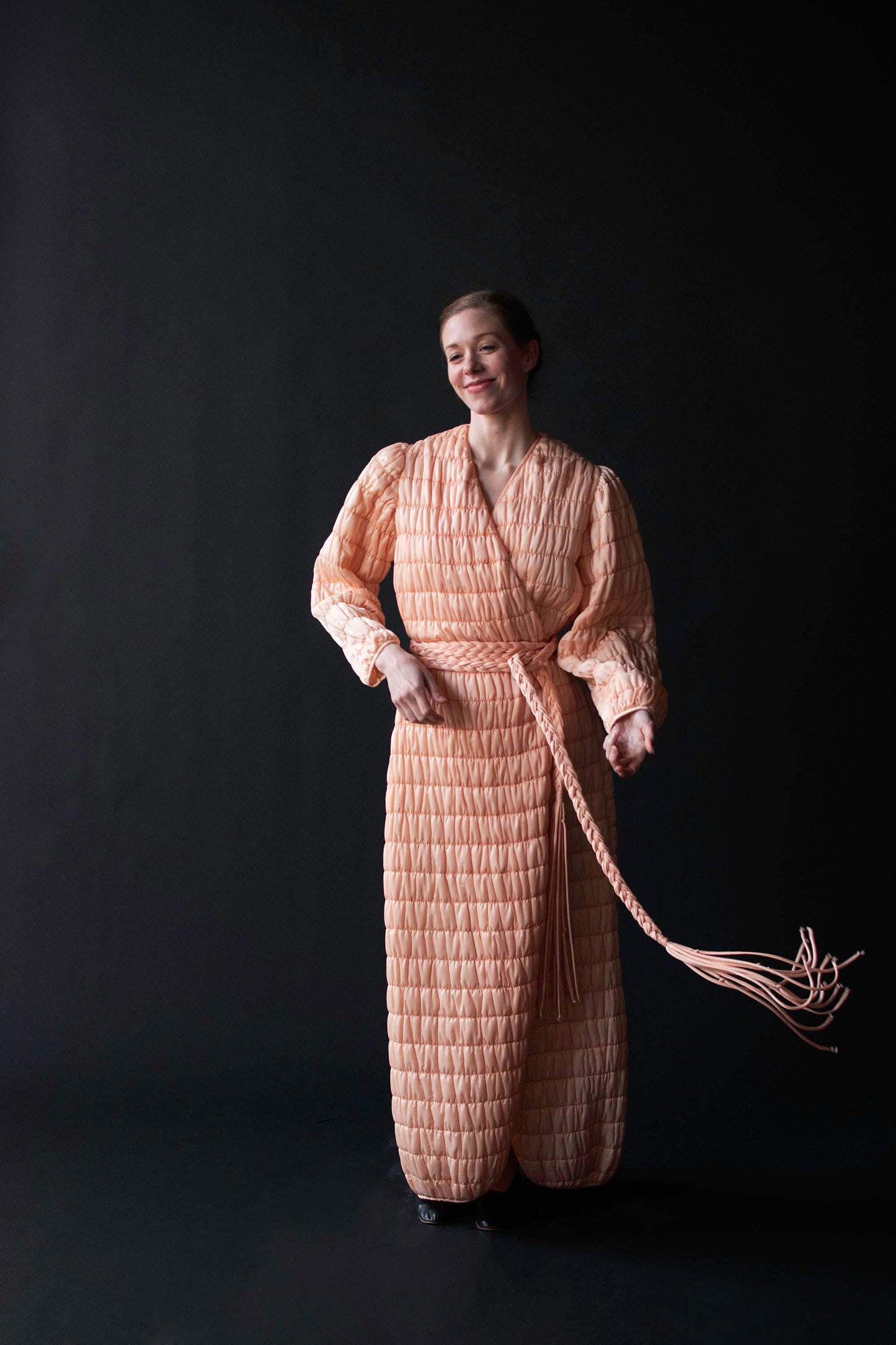 1980s Quilted Robe w/ Braided Belt | Mary McFadden