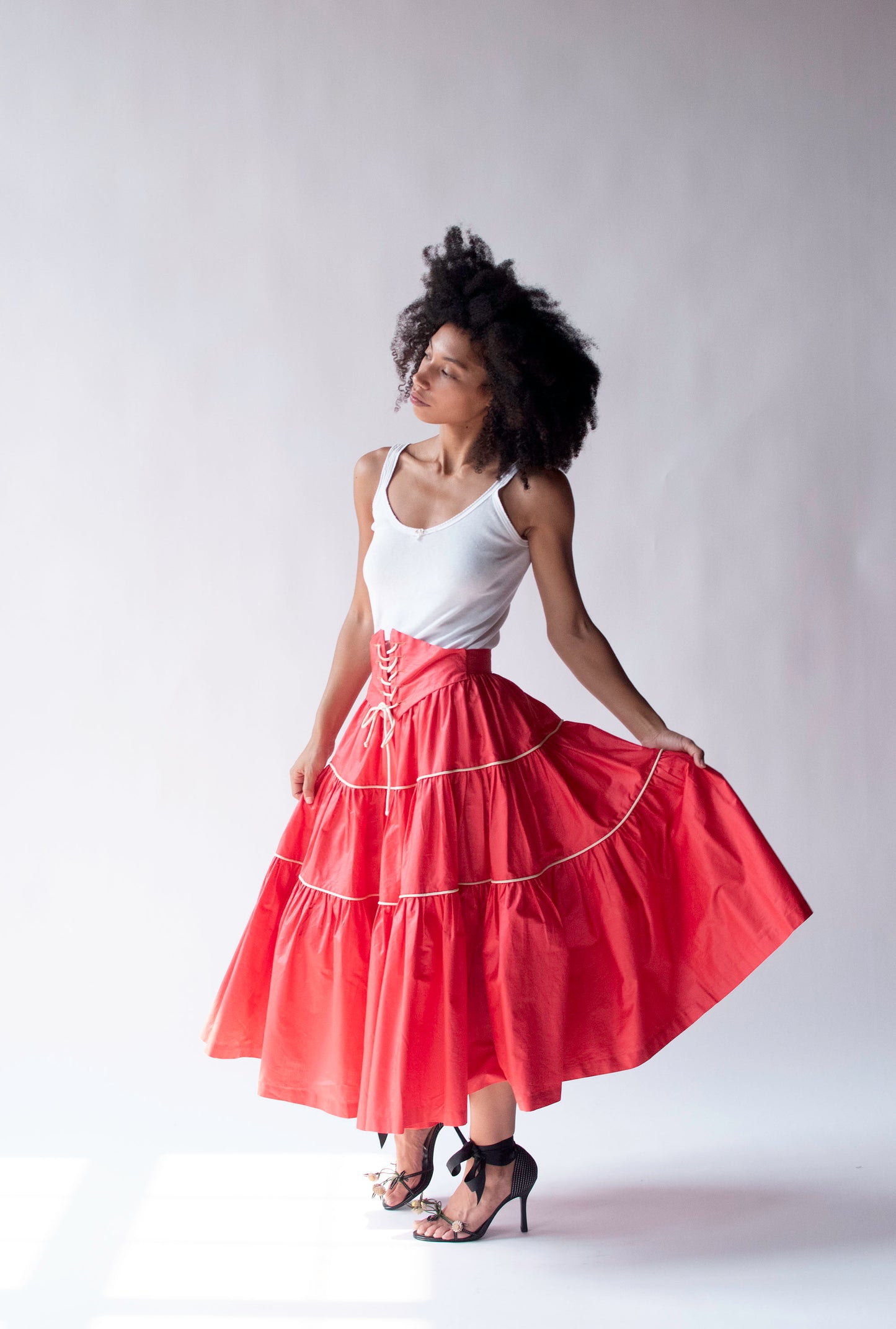 1950s Polished Cotton Skirt