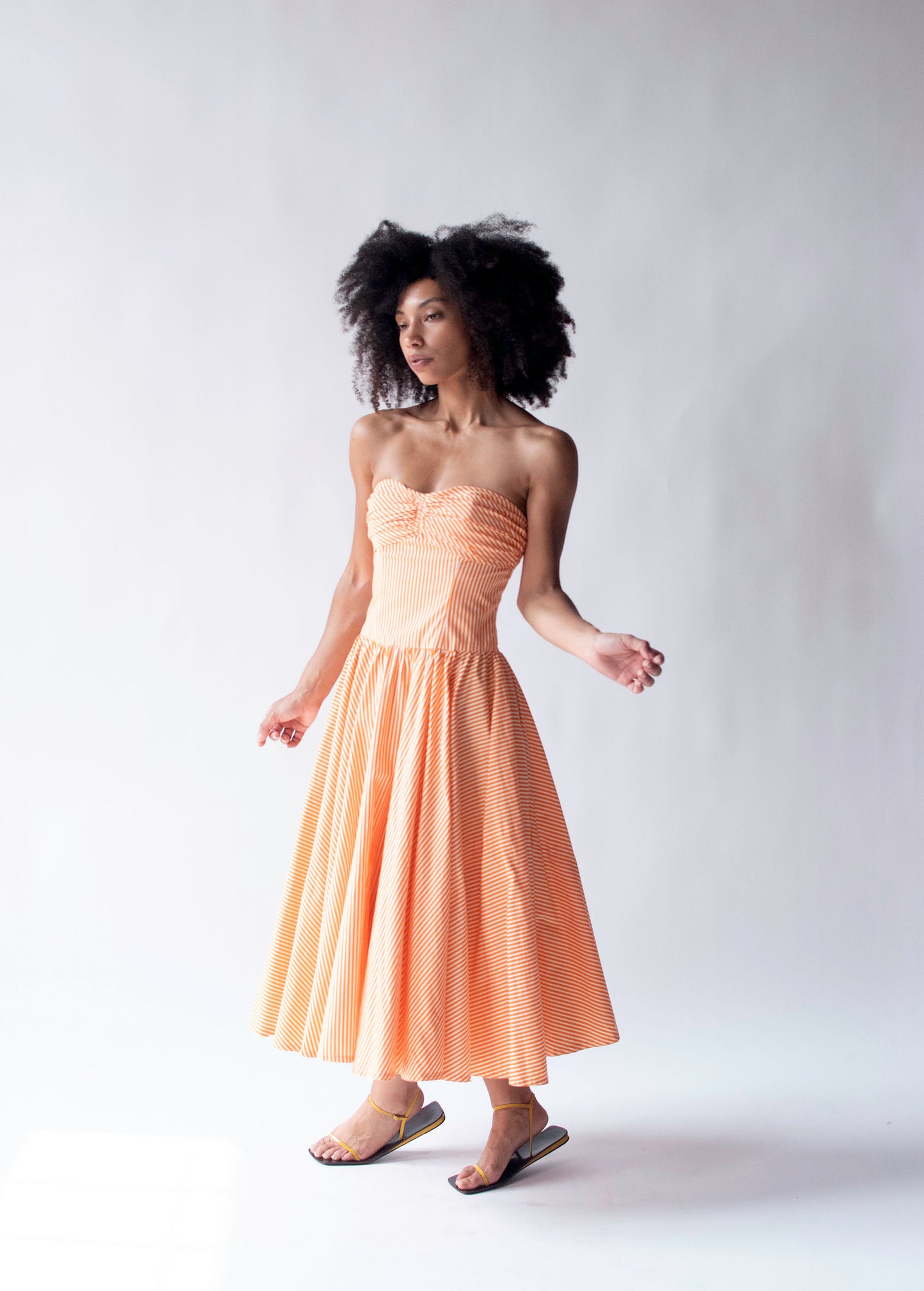 Strapless Striped Sundress | Albert Nipon