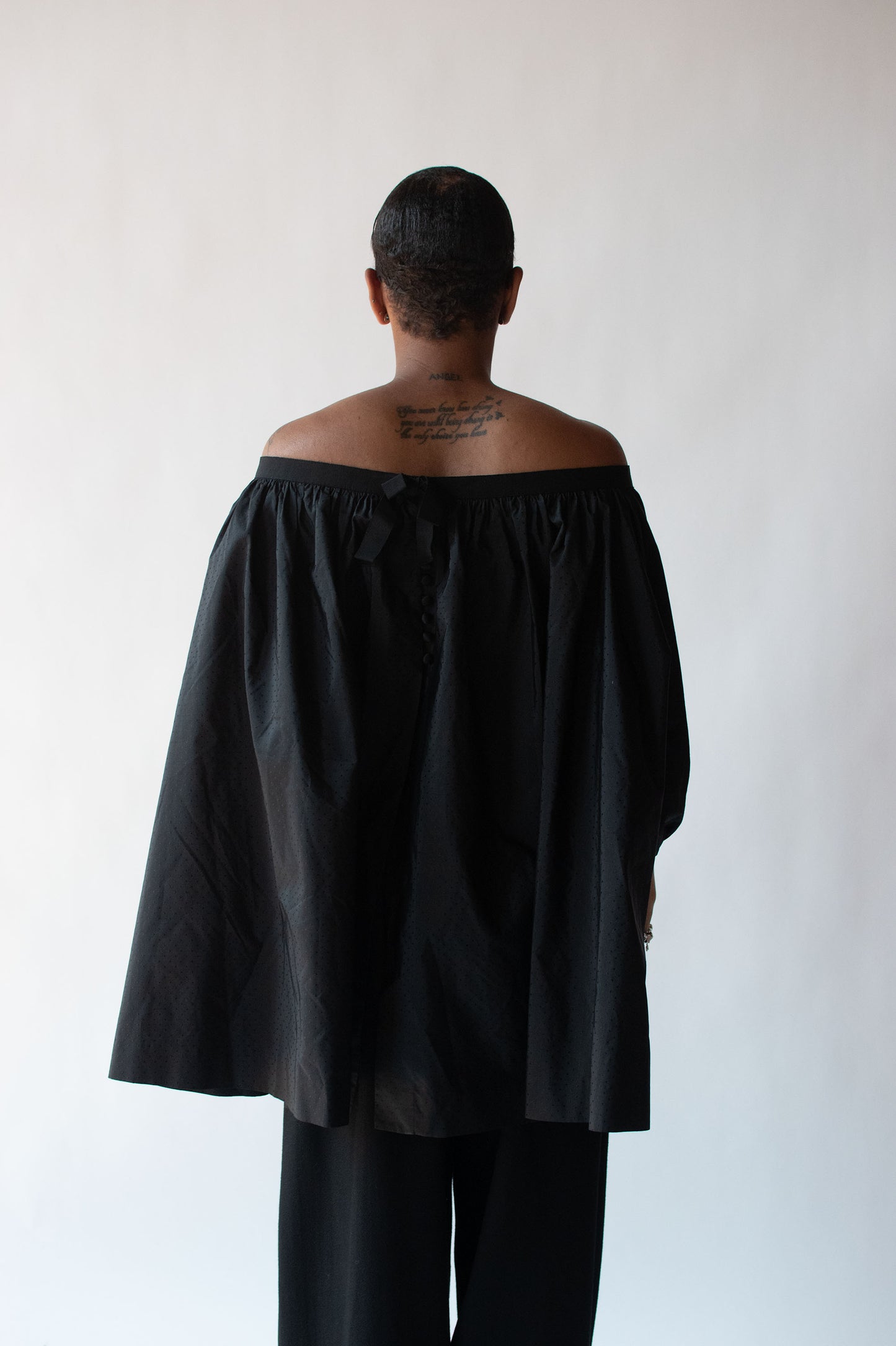 1990s Open Back Off the Shoulder Silk Blouse | Isaac Mizrahi