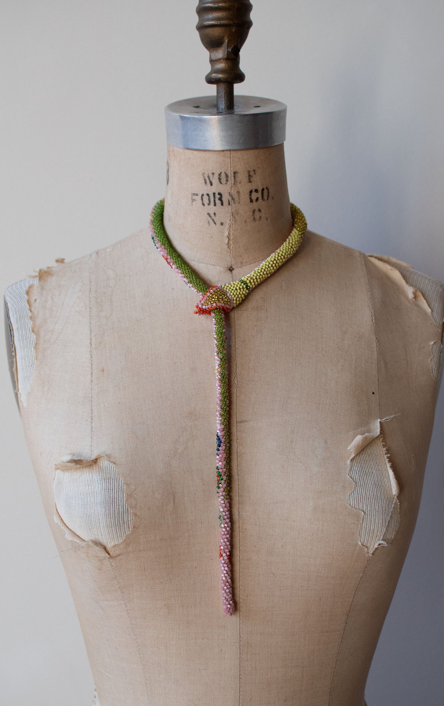 Bead Crochet Snake | Pink Multi Color Diamond