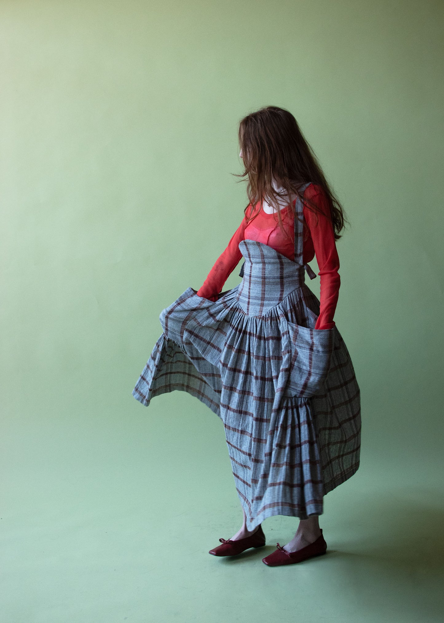 Plaid Suspender Skirt | Norma Kamali