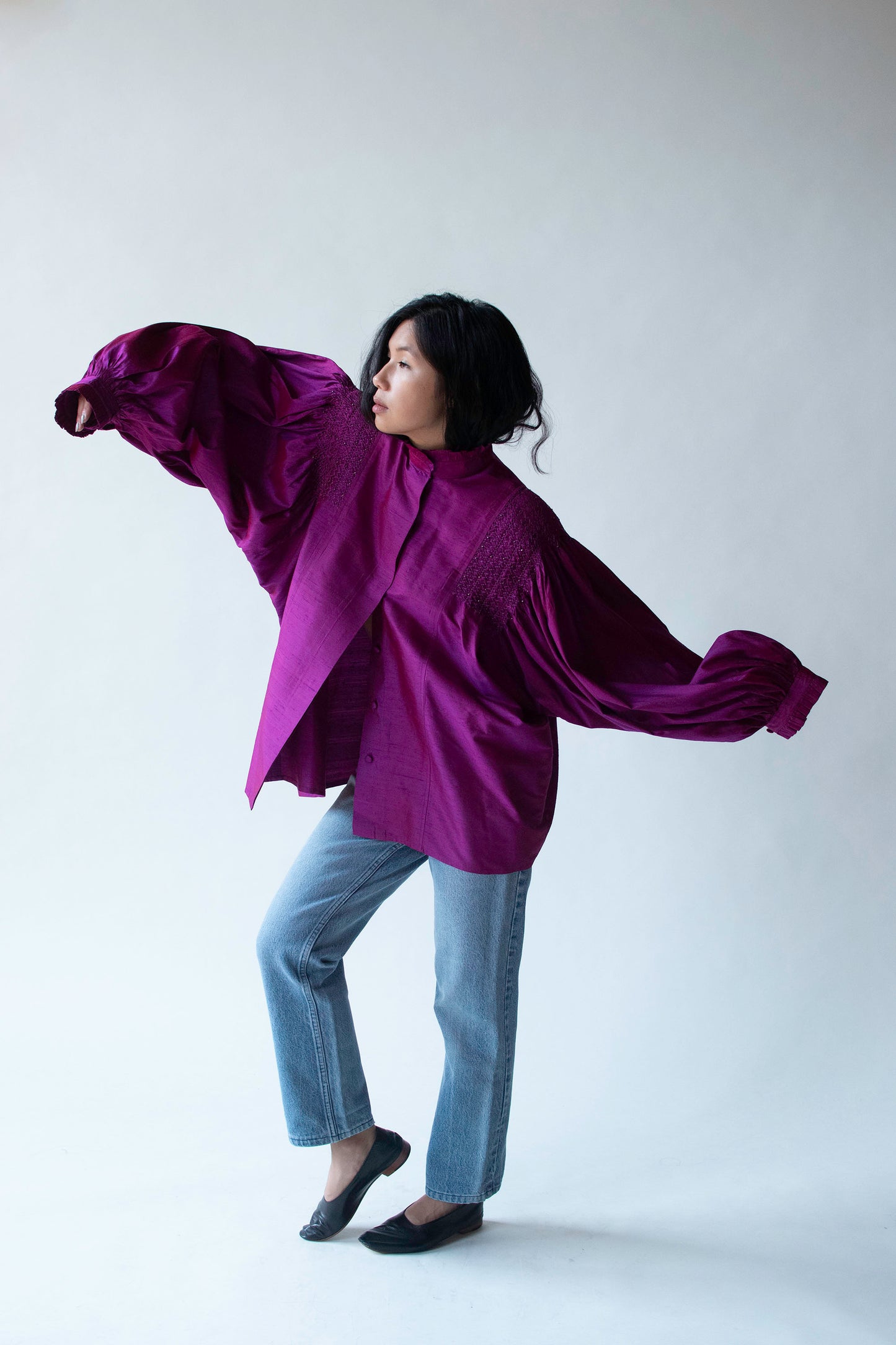 Smocked Silk Blouse | Julian Akers-Douglas