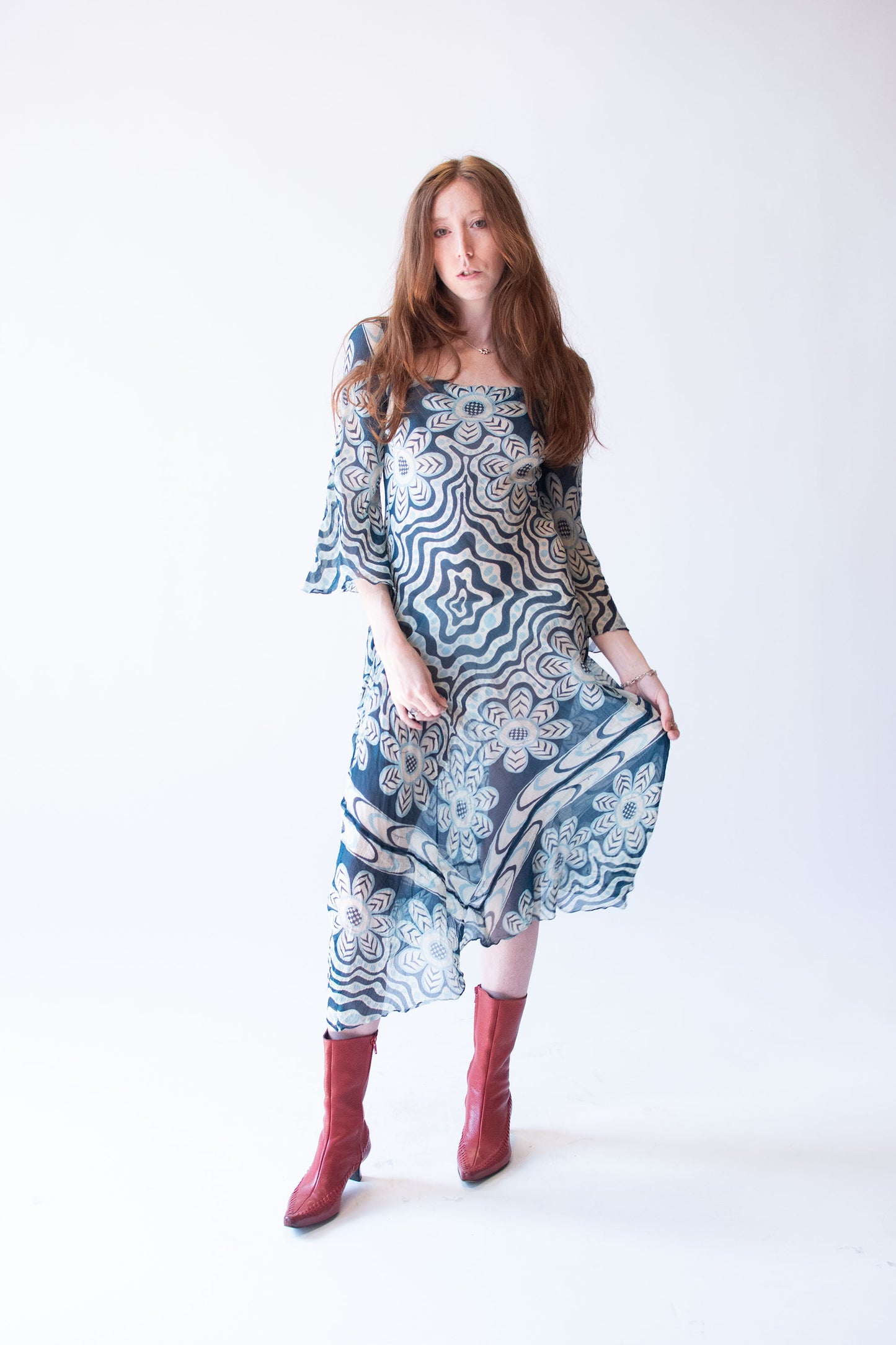 1970s Printed Chiffon Dress | Mysa