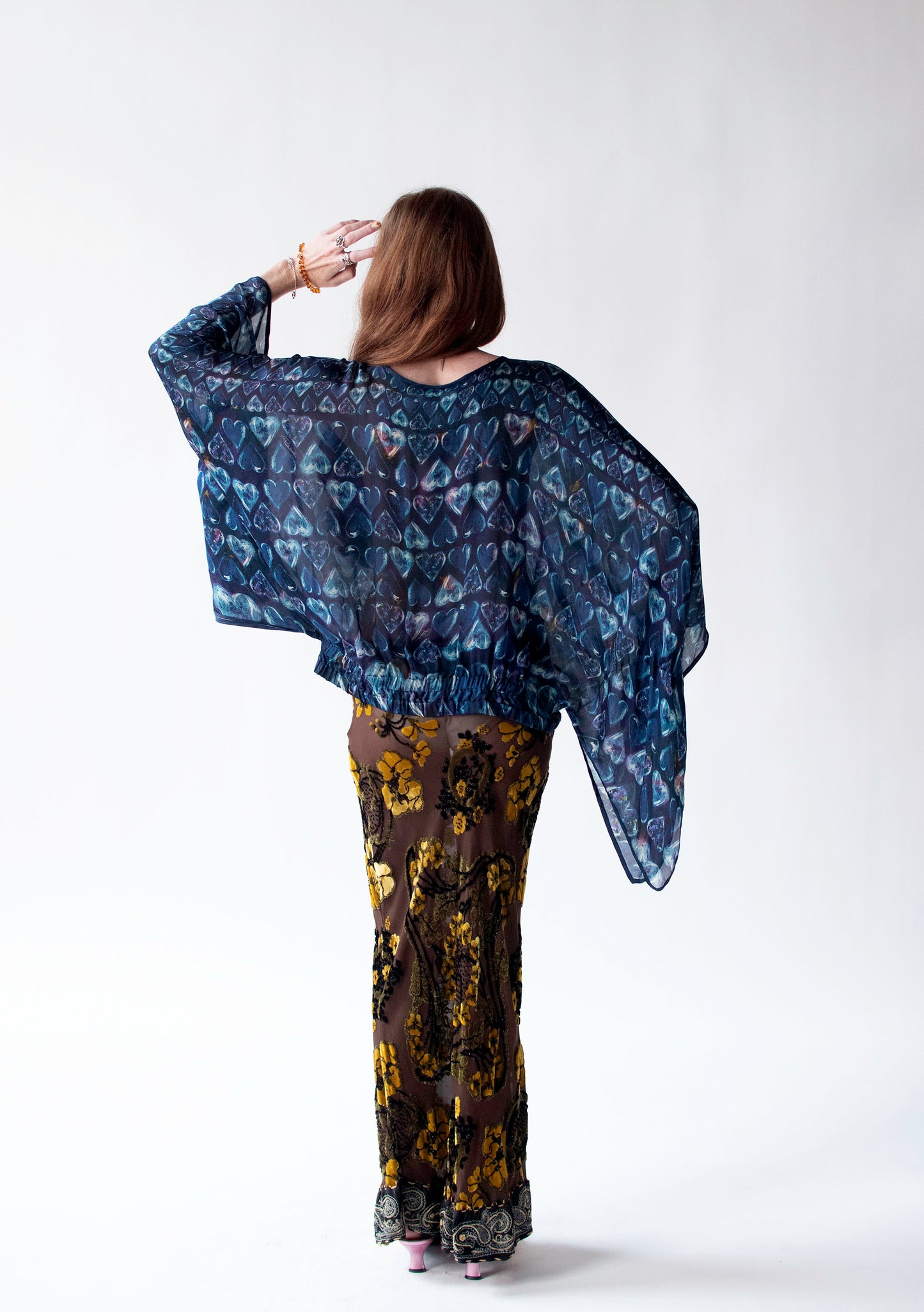 Silk Heart Print Top | Roberto Cavalli