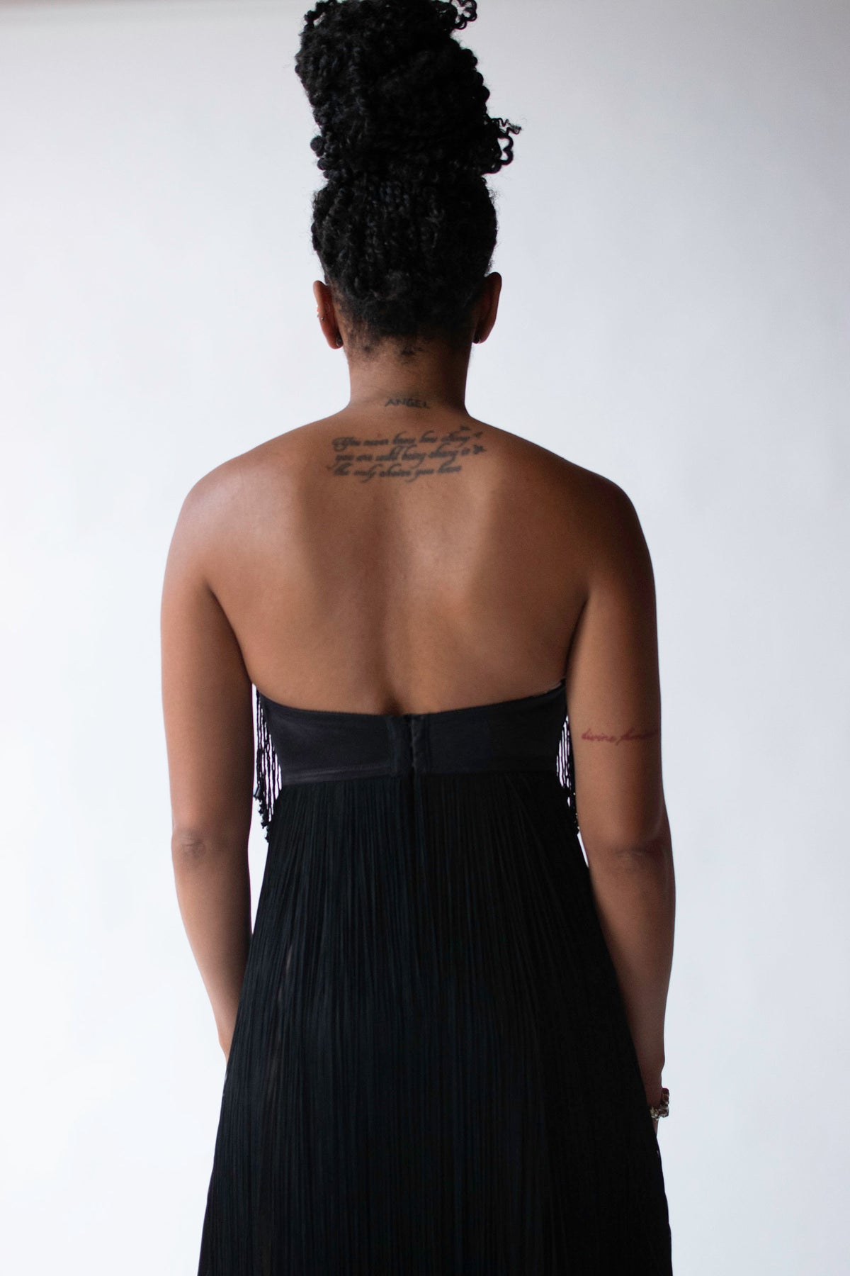 1980s Black Fringe Bustier | Helen Storey