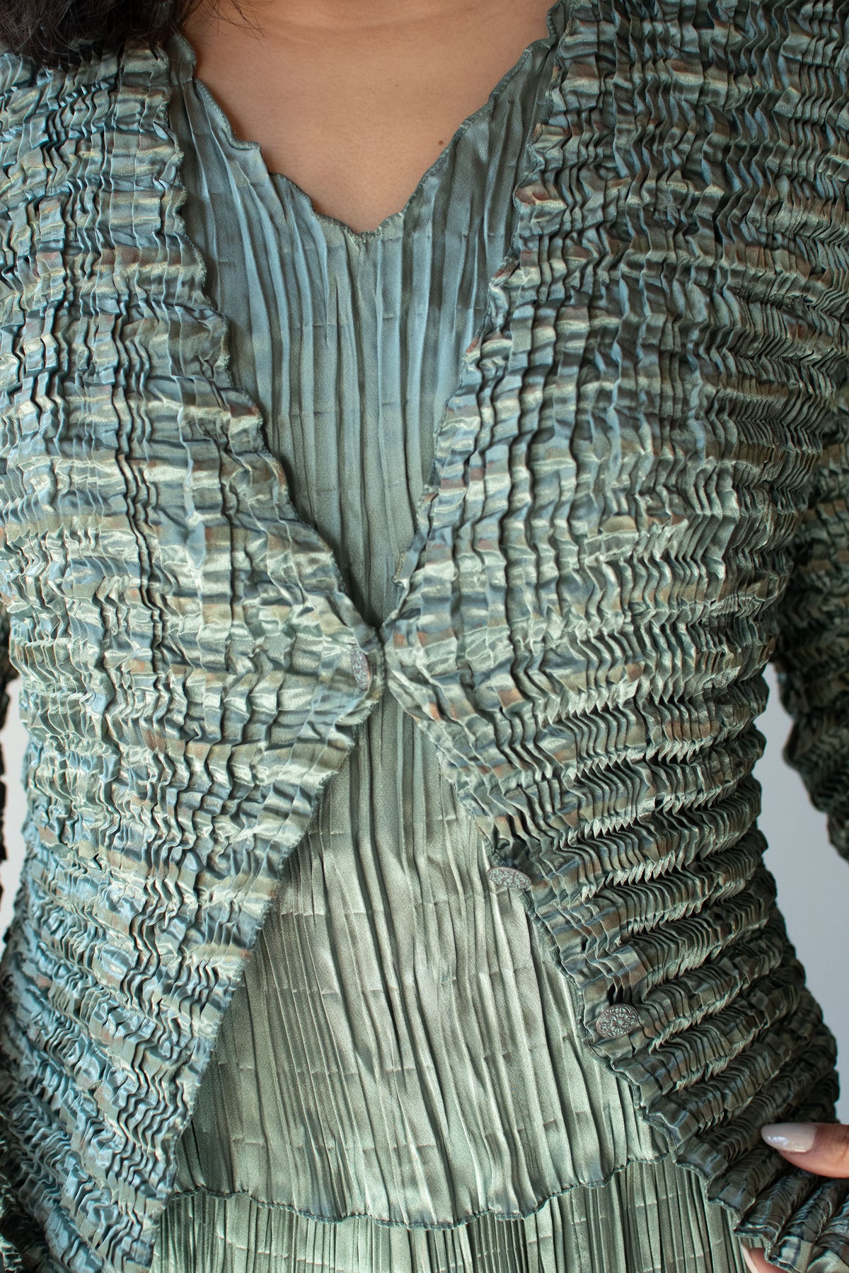 Seafoam Plisse Set | Justine Limpus Parish