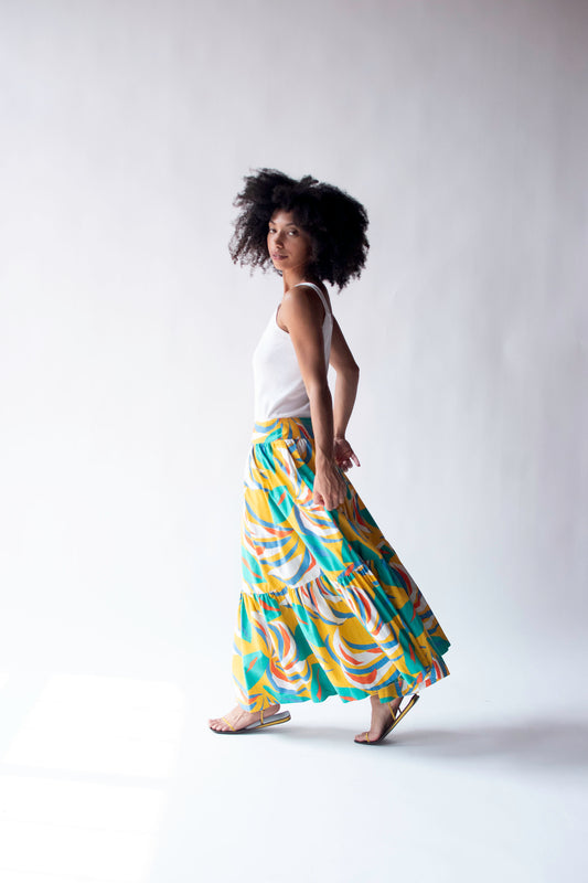 1980s Abstract Print Skirt | Guy Laroche