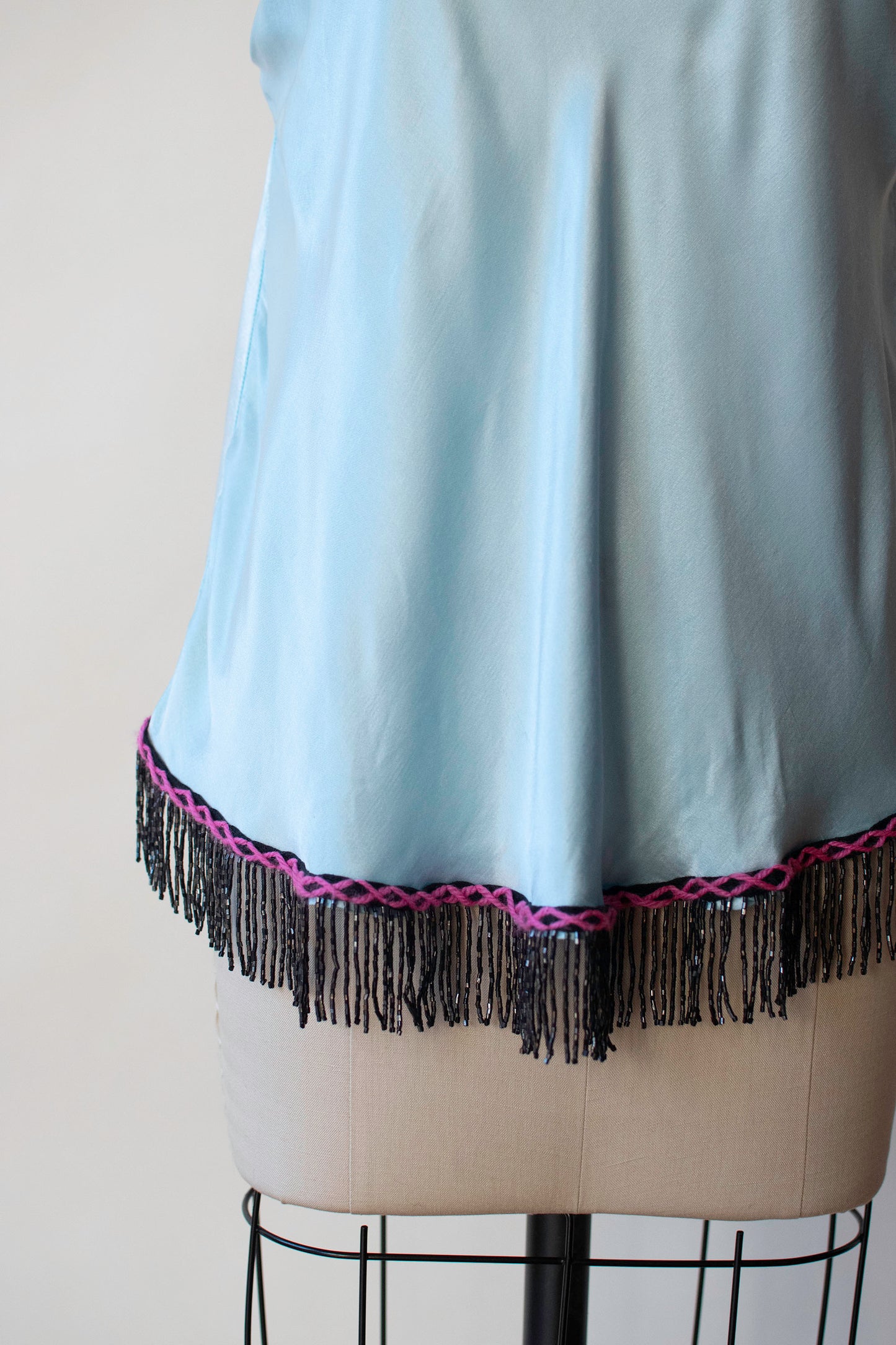 Strapless Blue Top W/ Beaded Fringe | Voyage Invest in the Original